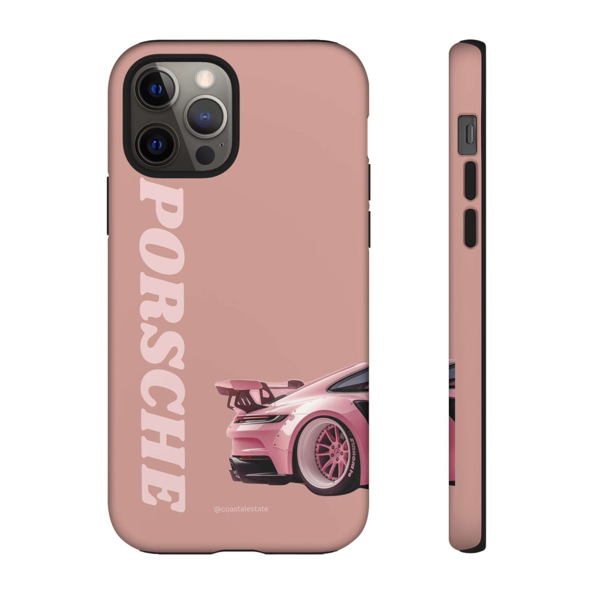 Pink Porsche Illustration phone case | Porsche phone case