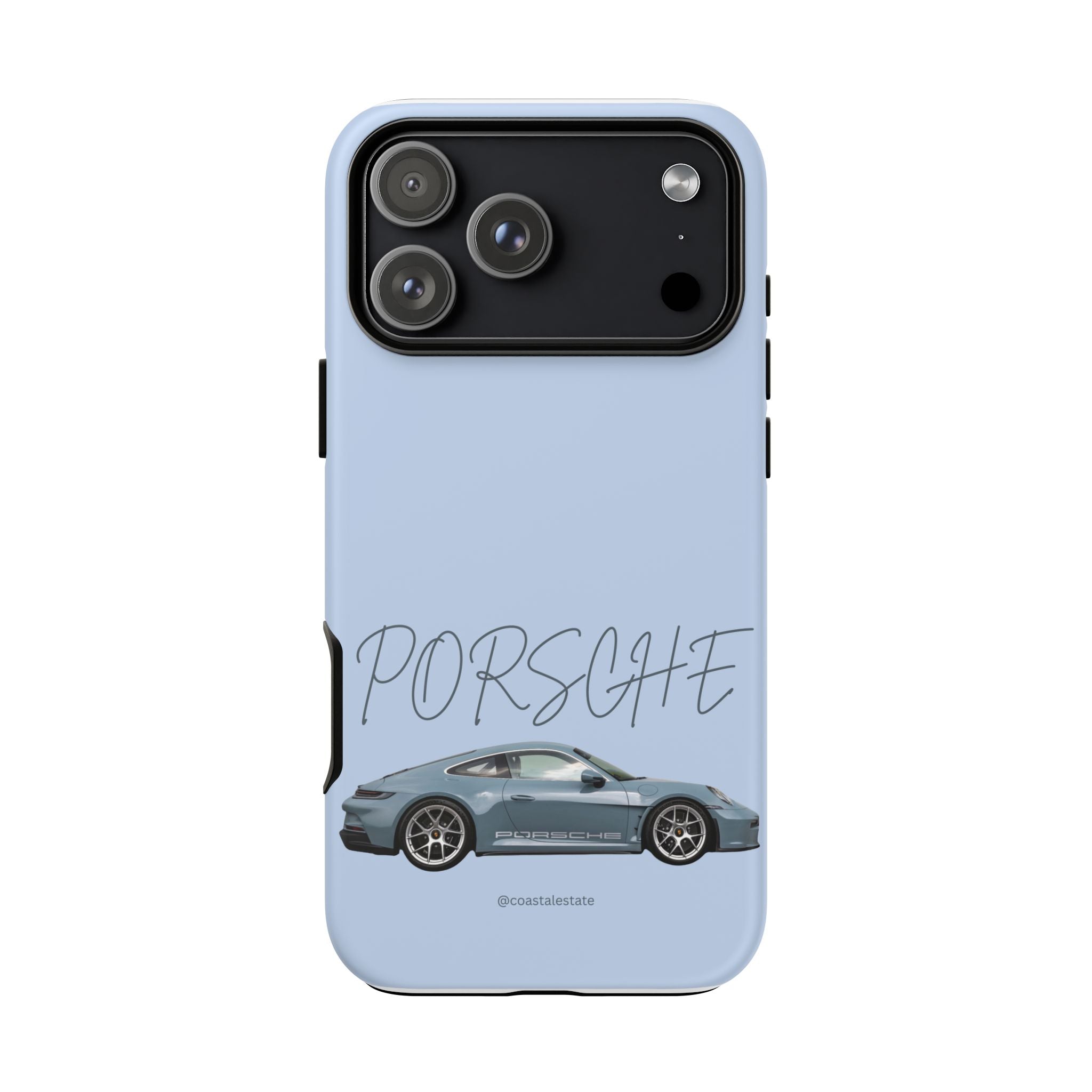 Porsche Sports Car Tough Phone Case — Light Blue Illustrated Porsche Design