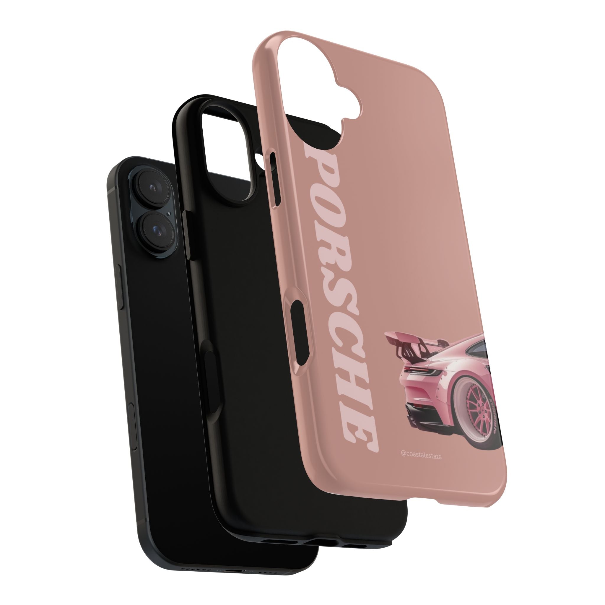 Pink Porsche Illustration phone case | Porsche phone case
