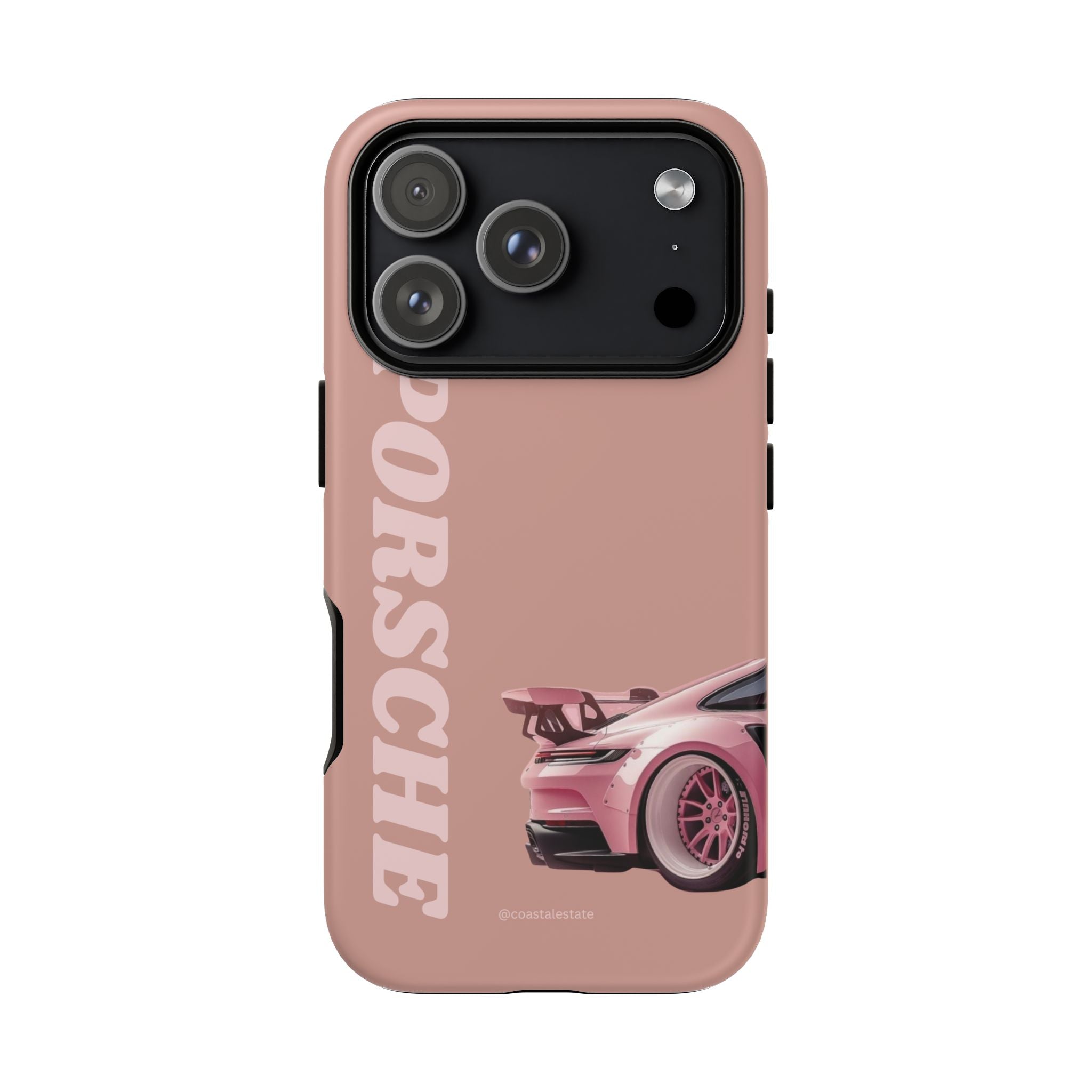 Pink Porsche Illustration phone case | Porsche phone case