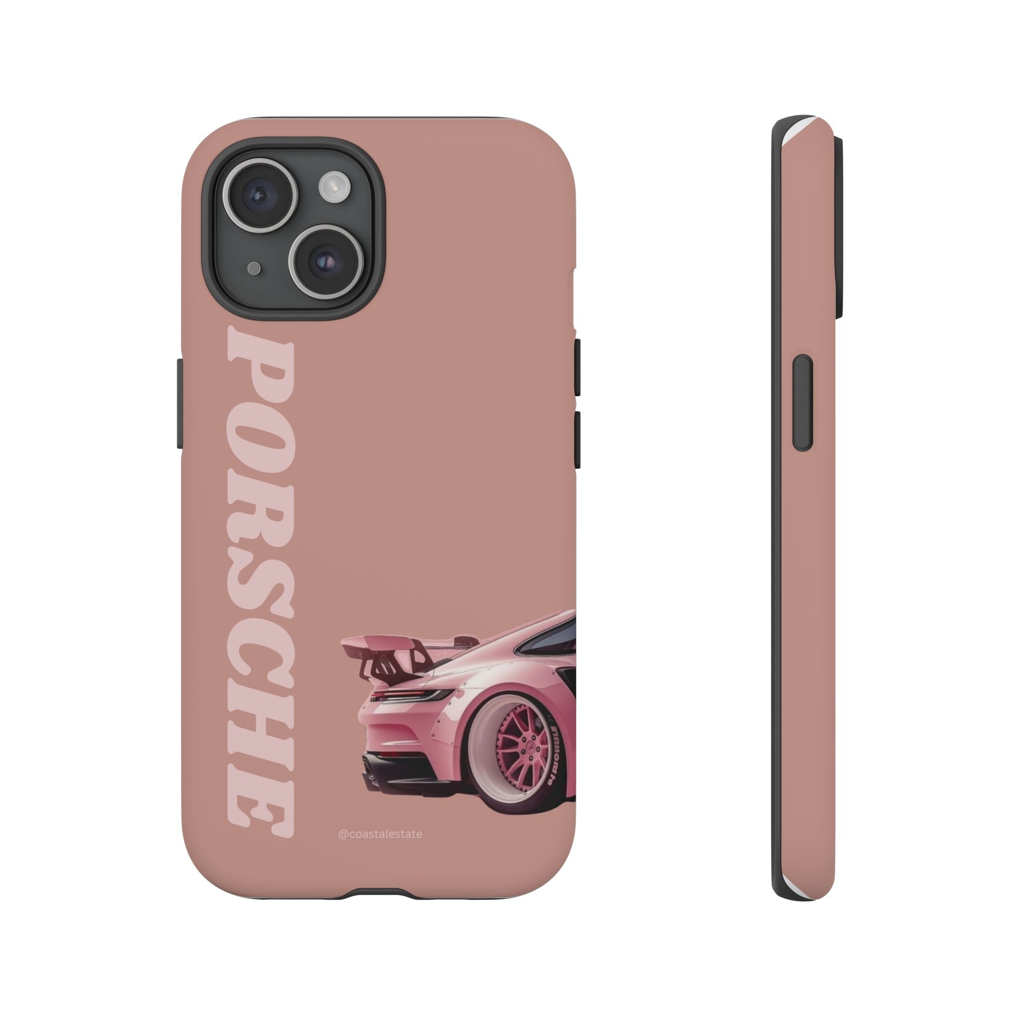 Pink Porsche Illustration phone case | Porsche phone case
