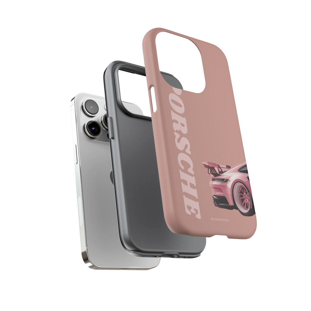 Pink Porsche Illustration phone case | Porsche phone case
