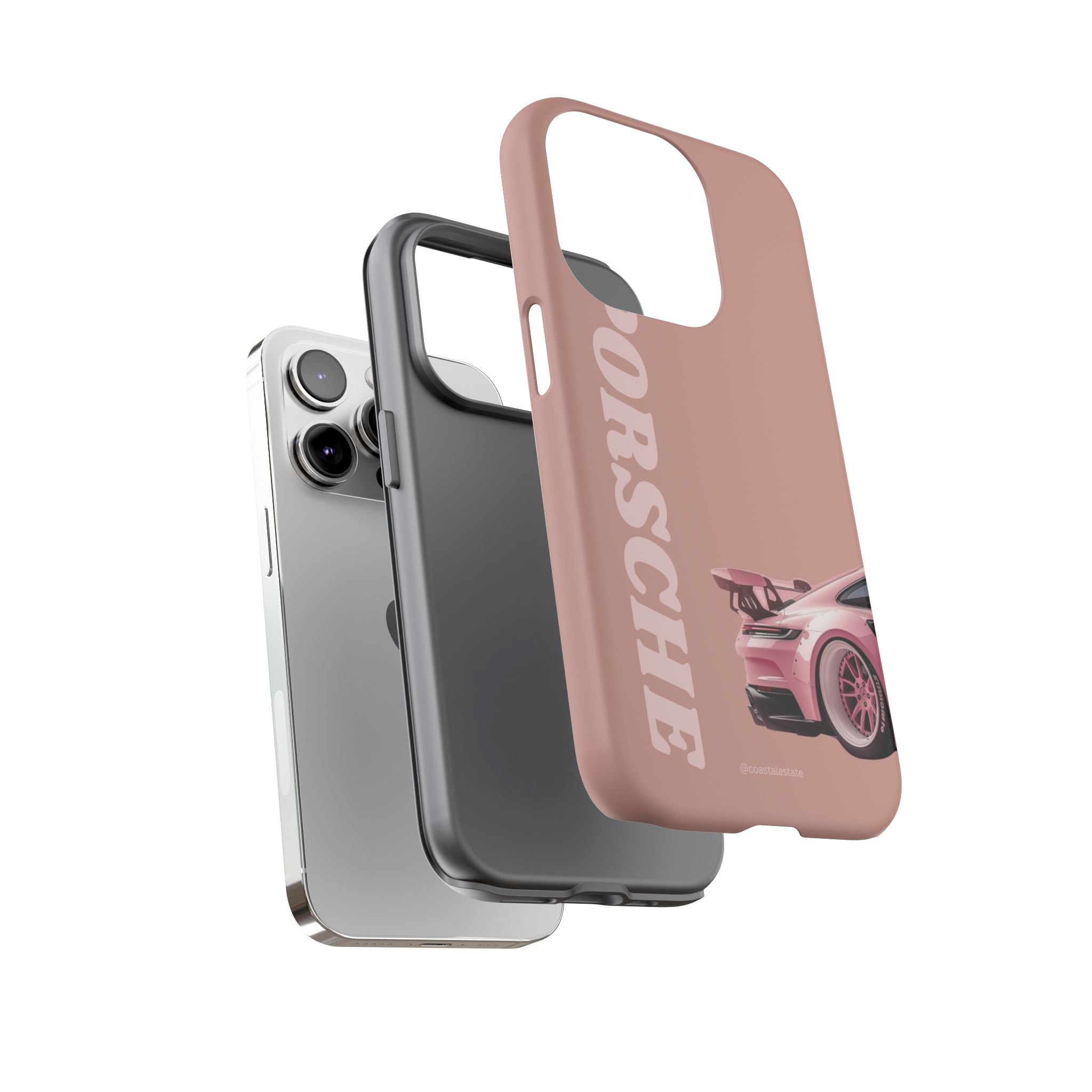 Pink Porsche Illustration phone case | Porsche phone case