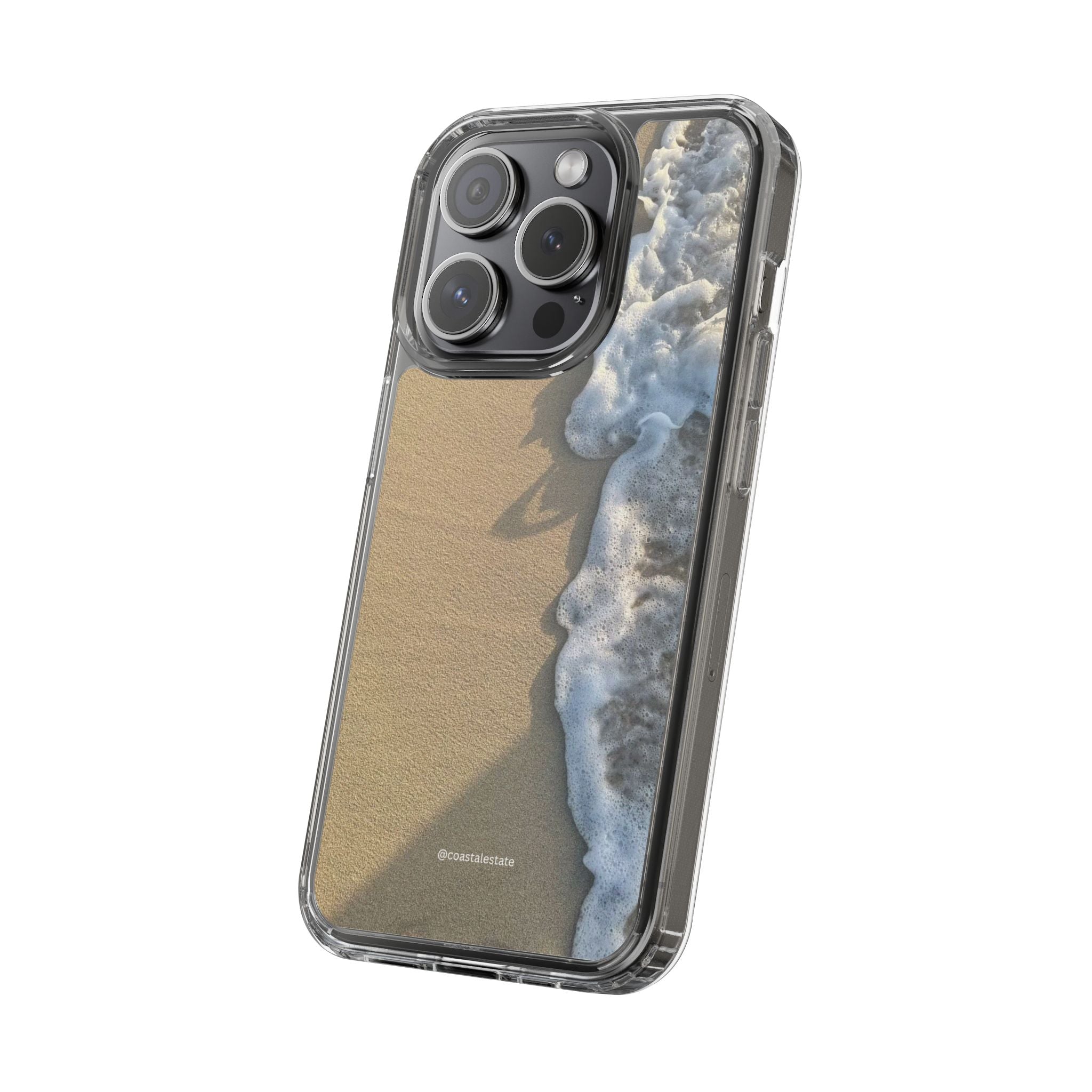 Clear Phone Case — Realistic Beach Wave Sand Design