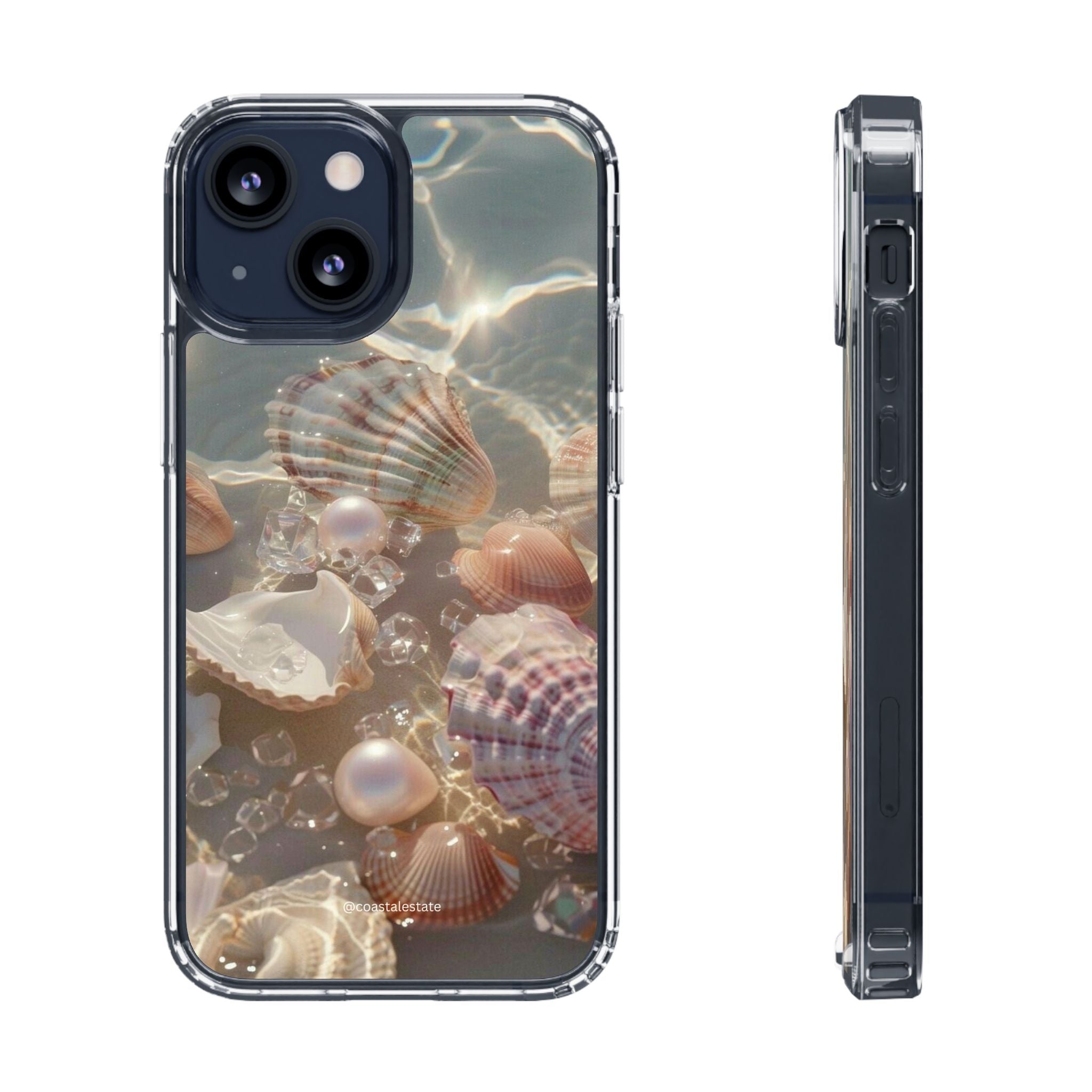 Seashell Pearl Clear Phone Case