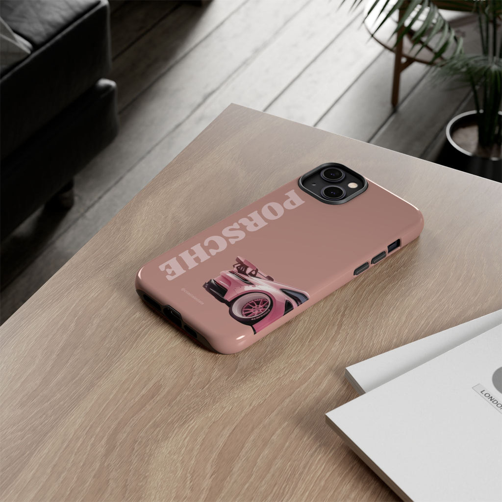 Pink Porsche Illustration phone case | Porsche phone case