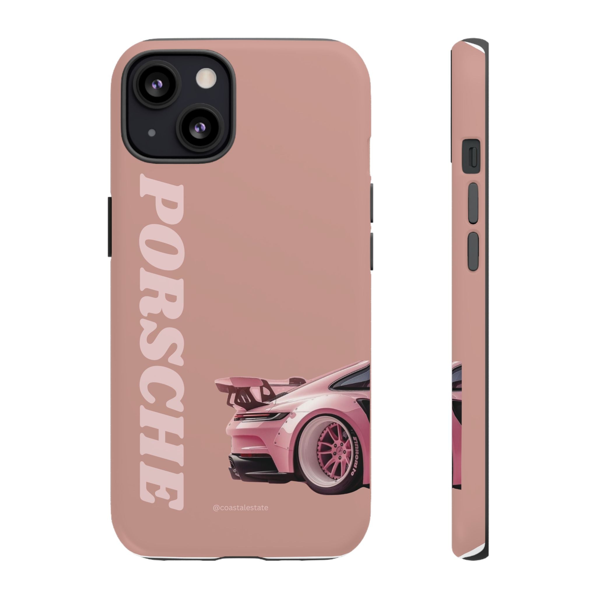 Pink Porsche Illustration phone case | Porsche phone case