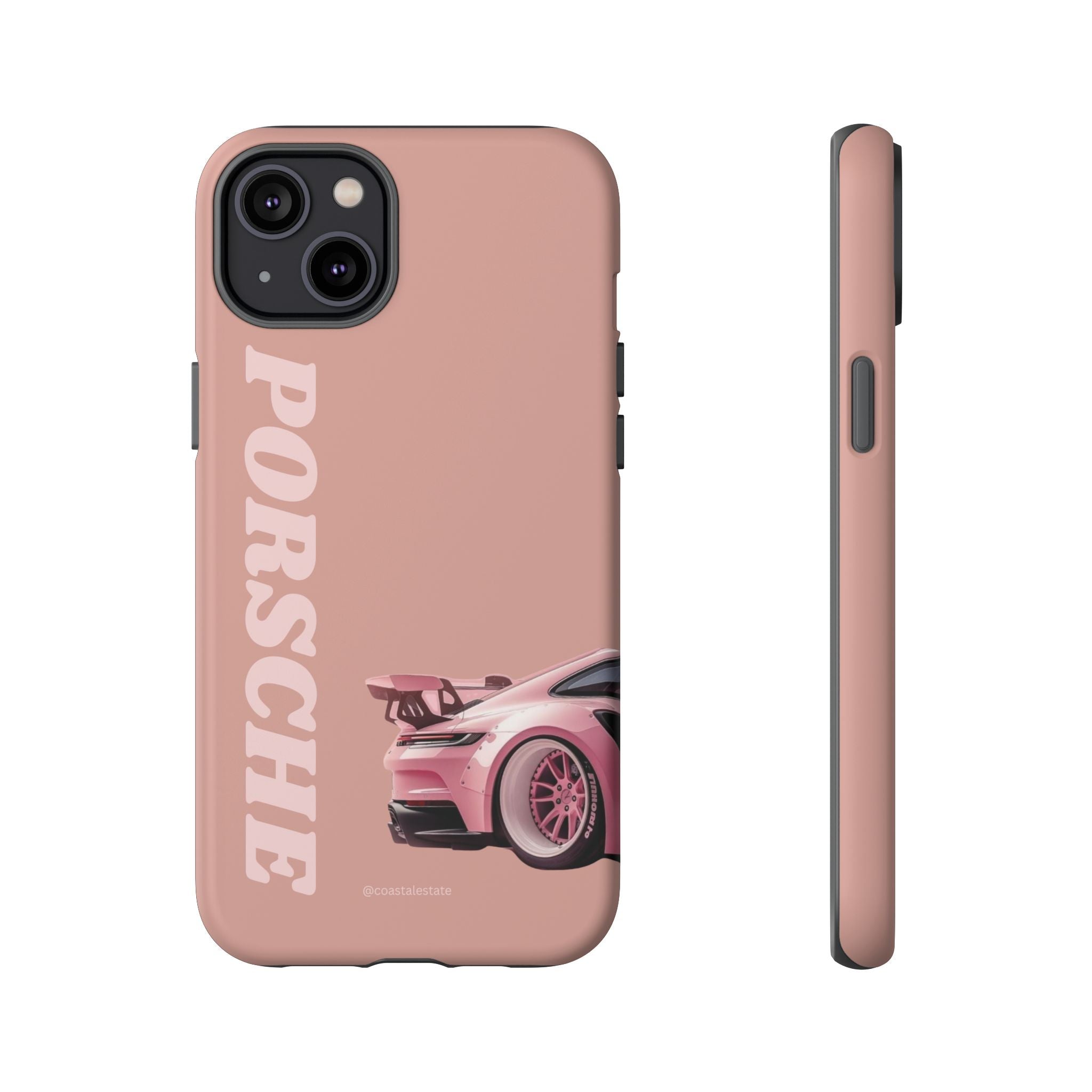 Pink Porsche Illustration phone case | Porsche phone case