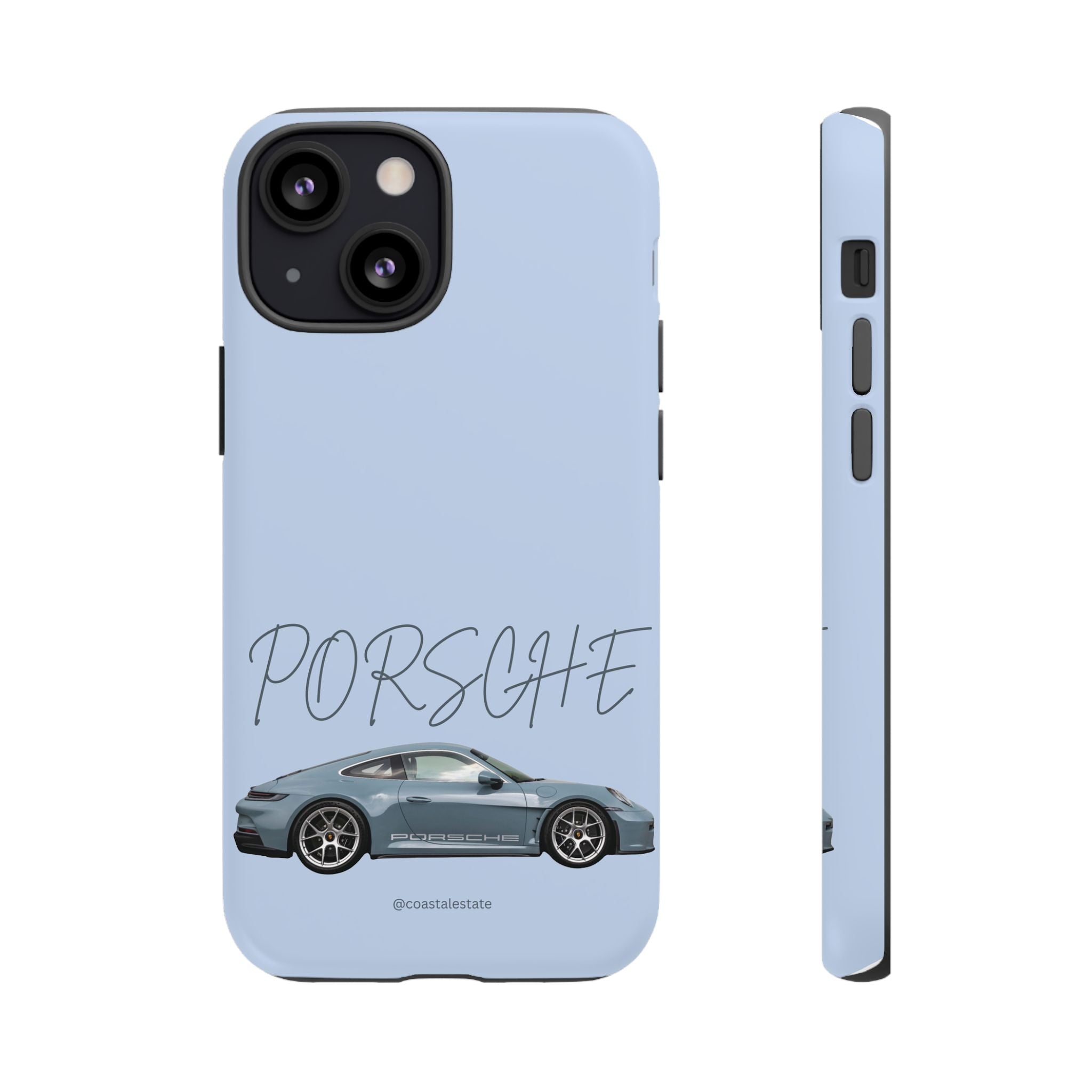 Porsche Sports Car Tough Phone Case — Light Blue Illustrated Porsche Design
