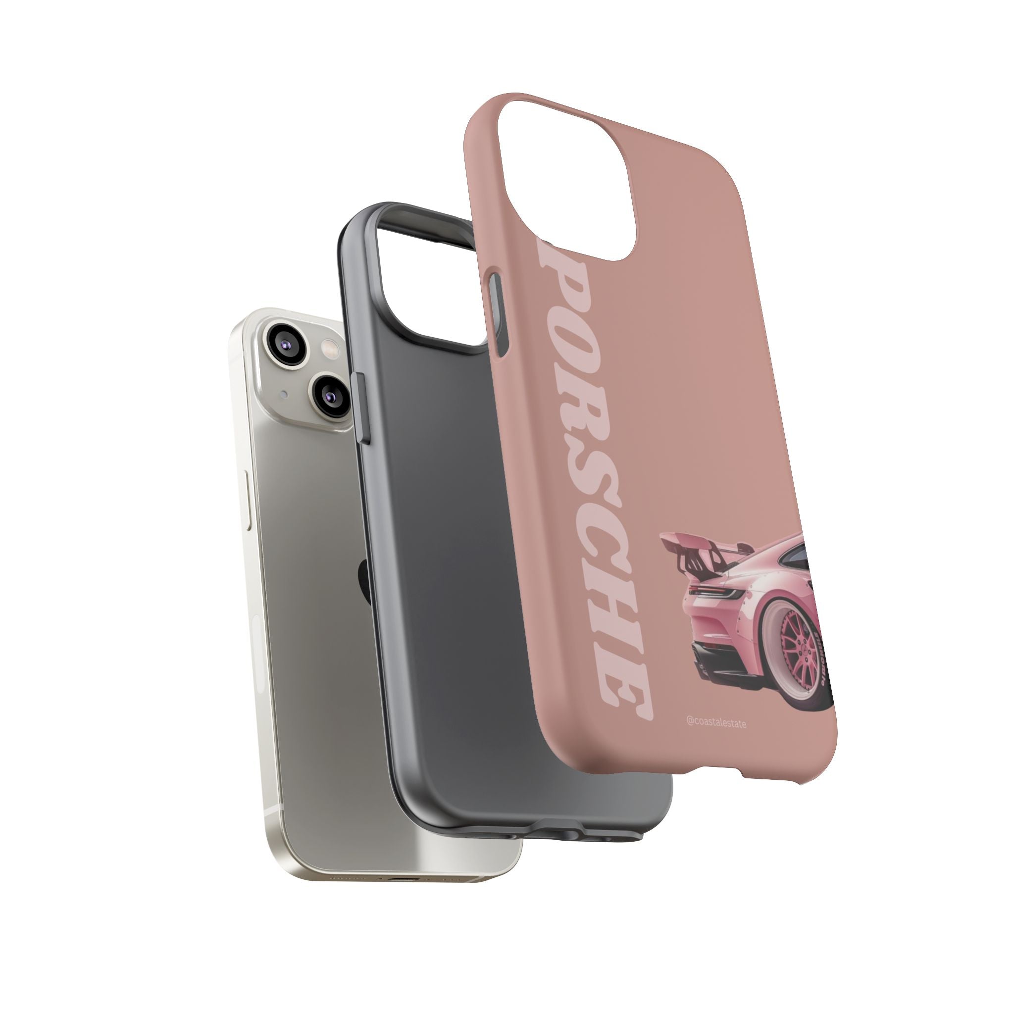 Pink Porsche Illustration phone case | Porsche phone case