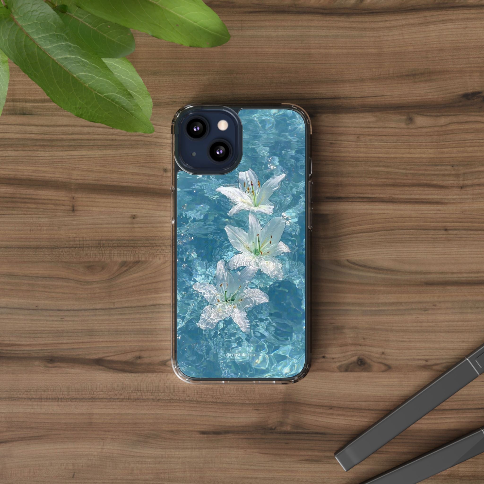 Floral Water Lily Clear Phone Case