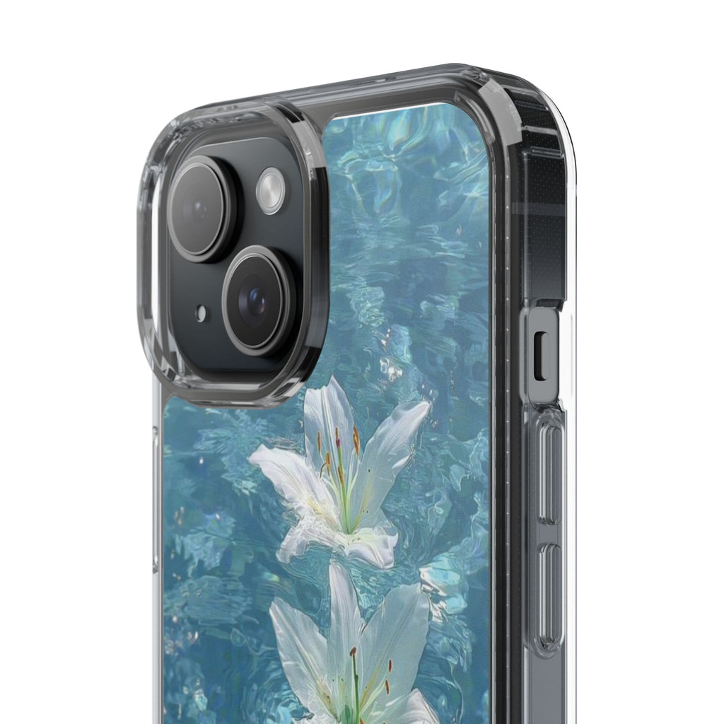Floral Water Lily Clear Phone Case