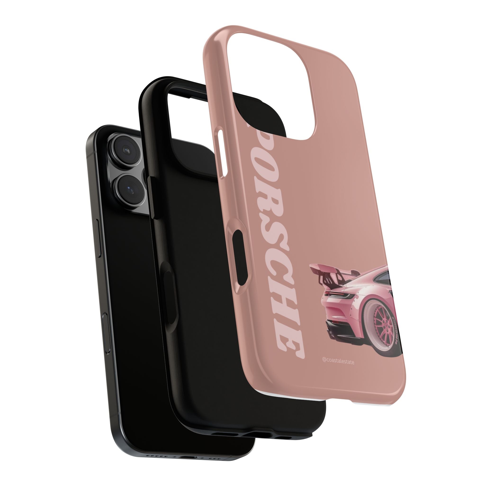 Pink Porsche Illustration phone case | Porsche phone case