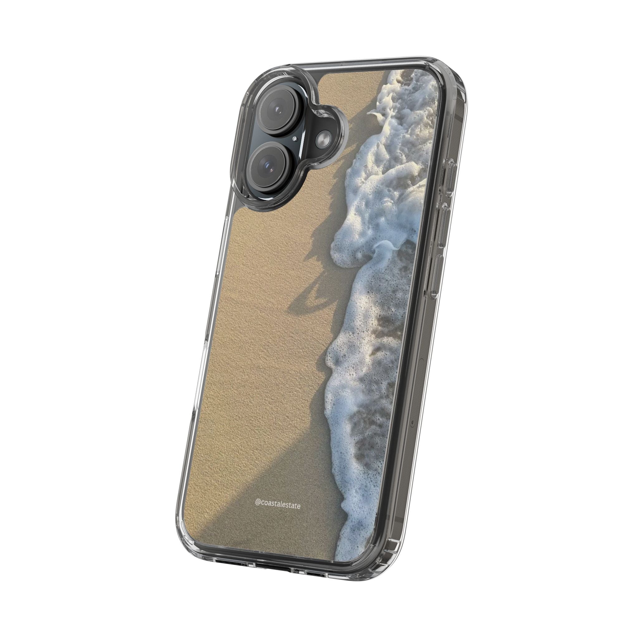 Clear Phone Case — Realistic Beach Wave Sand Design