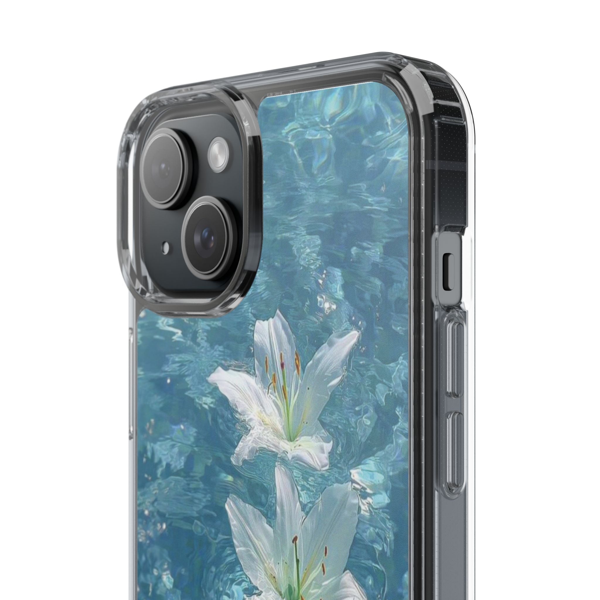 Floral Water Lily Clear Phone Case