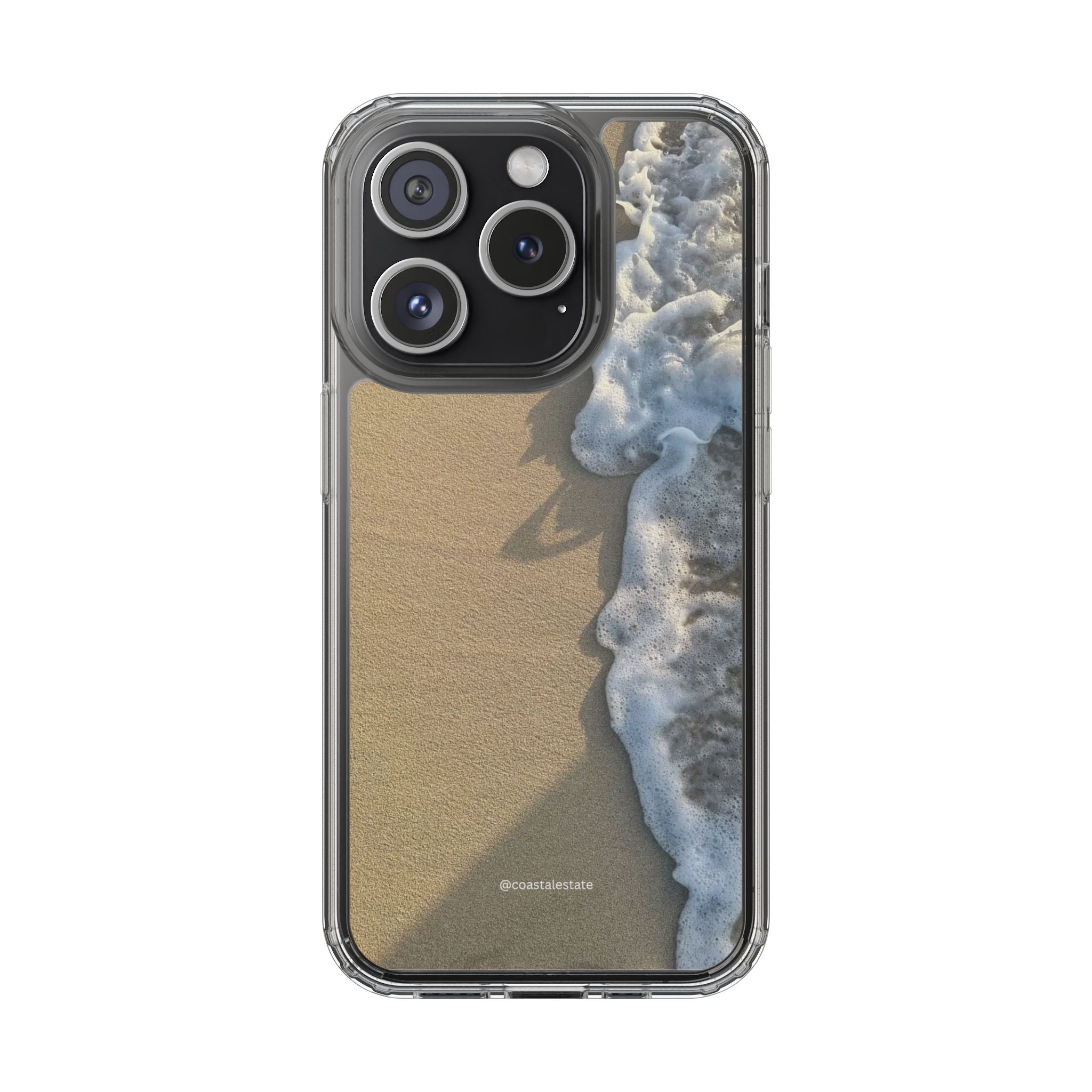 Clear Phone Case — Realistic Beach Wave Sand Design