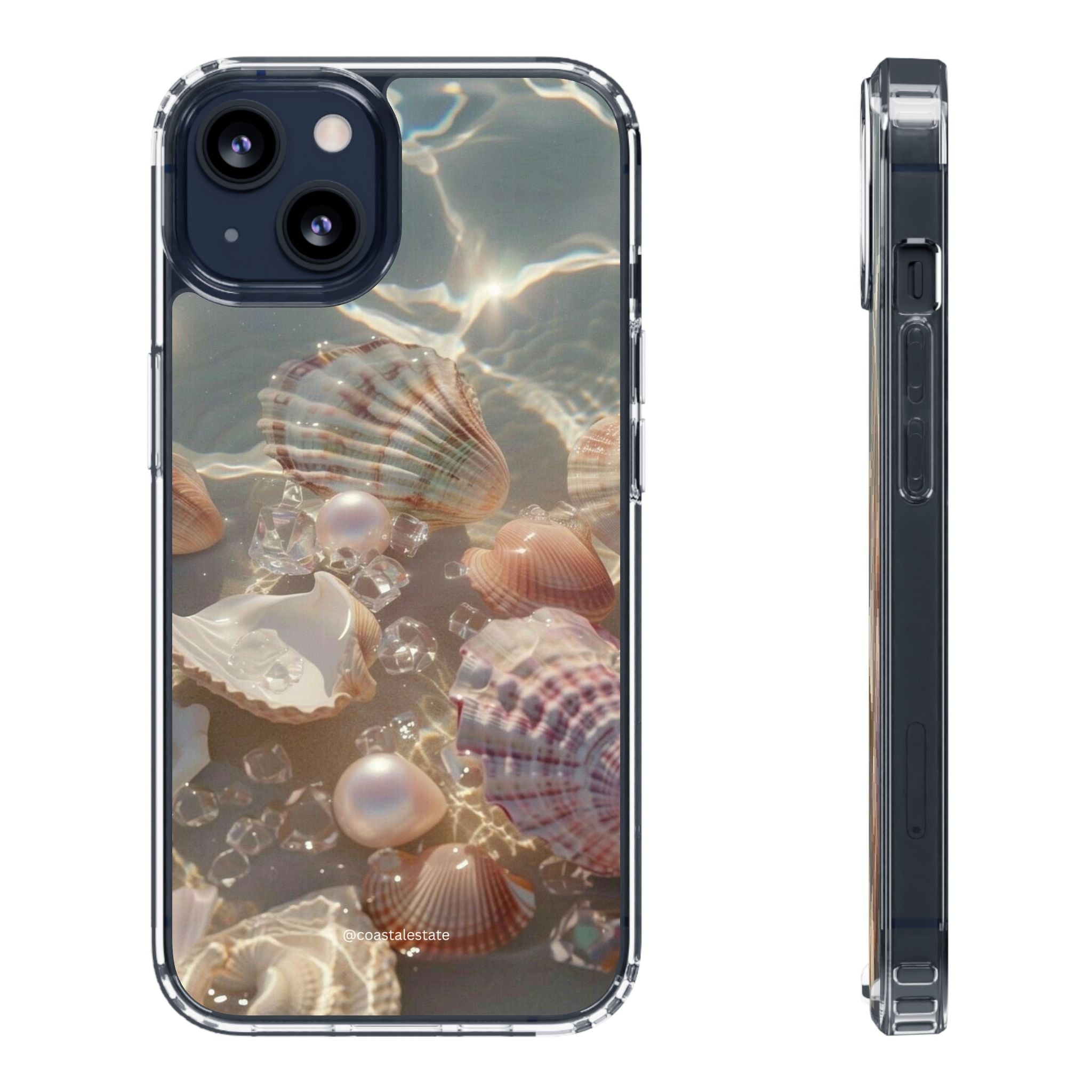 Seashell Pearl Clear Phone Case