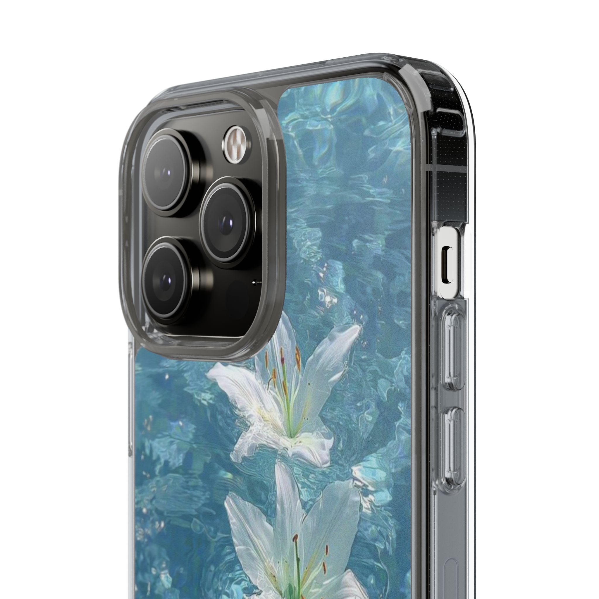 Floral Water Lily Clear Phone Case