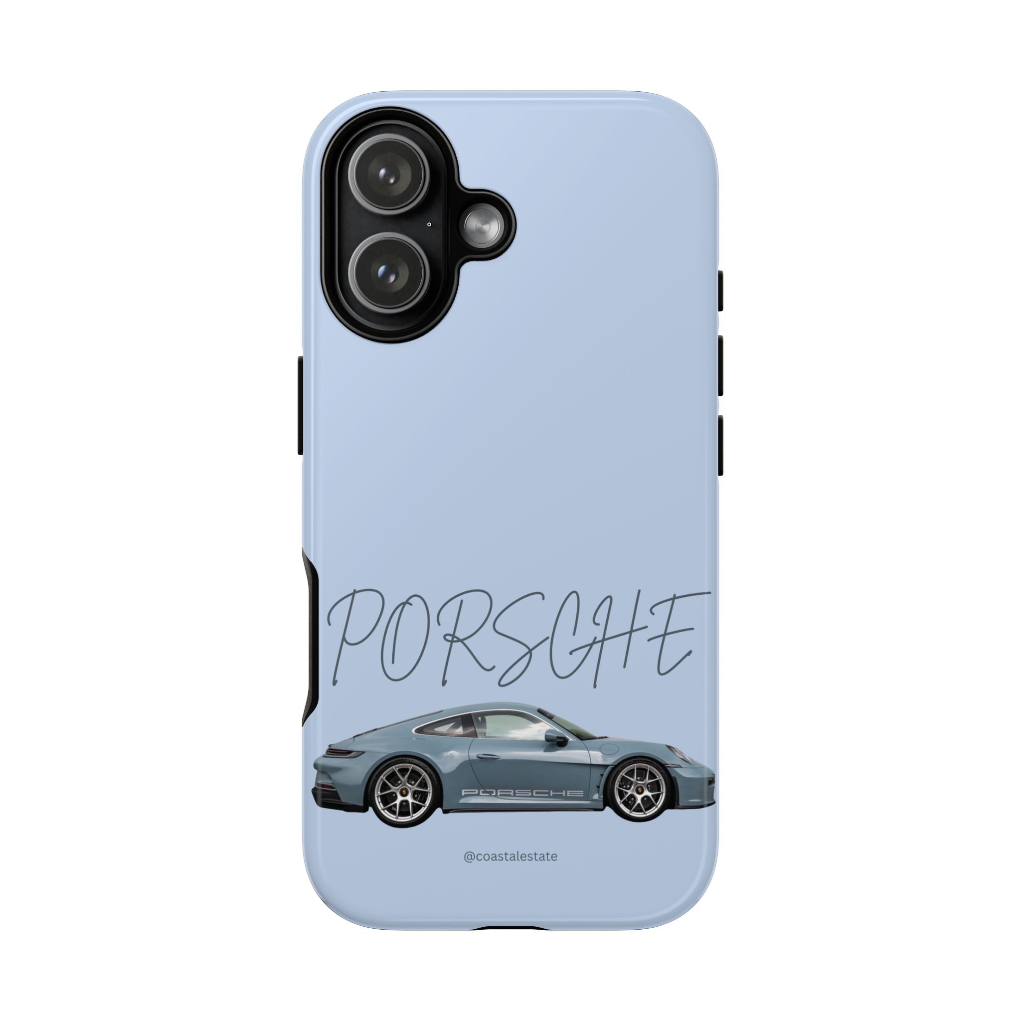 Porsche Sports Car Tough Phone Case — Light Blue Illustrated Porsche Design