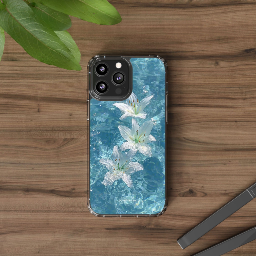 Floral Water Lily Clear Phone Case