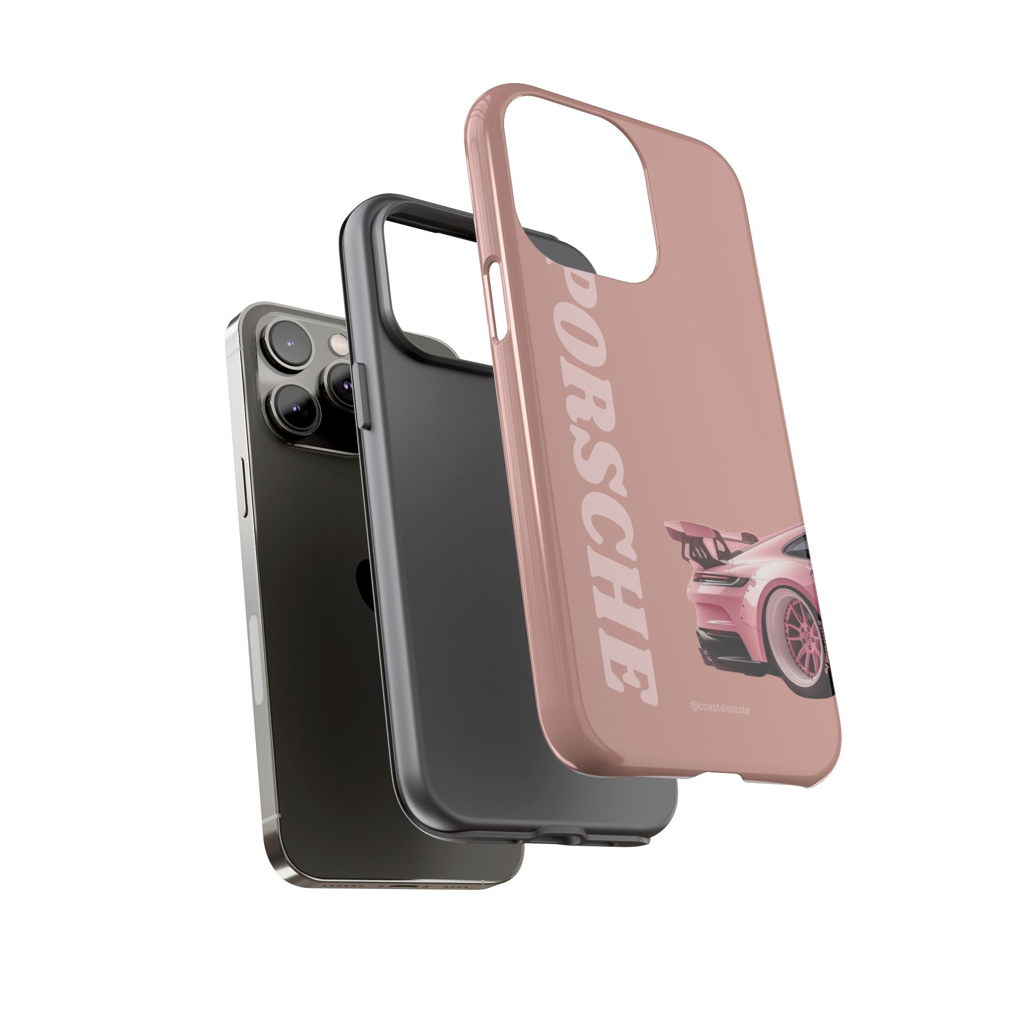Pink Porsche Illustration phone case | Porsche phone case