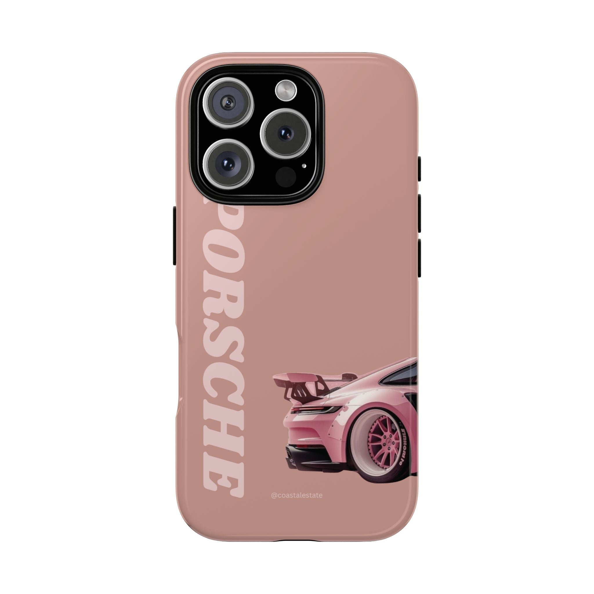 Pink Porsche Illustration phone case | Porsche phone case