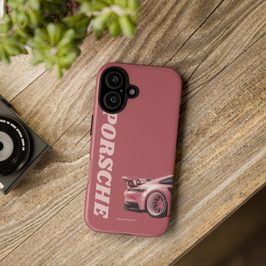 Pink Porsche Graphic Tough Case | Sport Car Phone Cover
