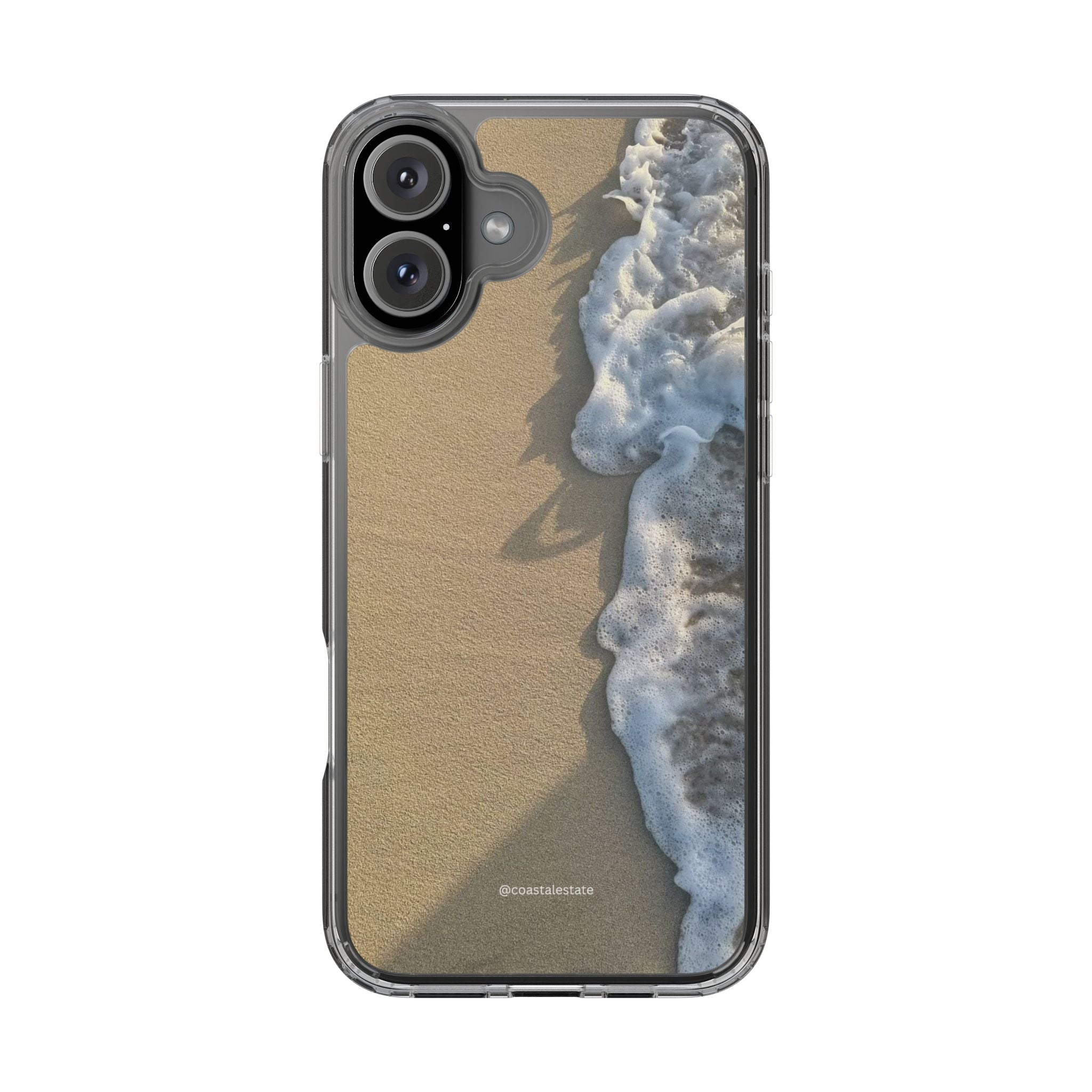 Clear Phone Case — Realistic Beach Wave Sand Design