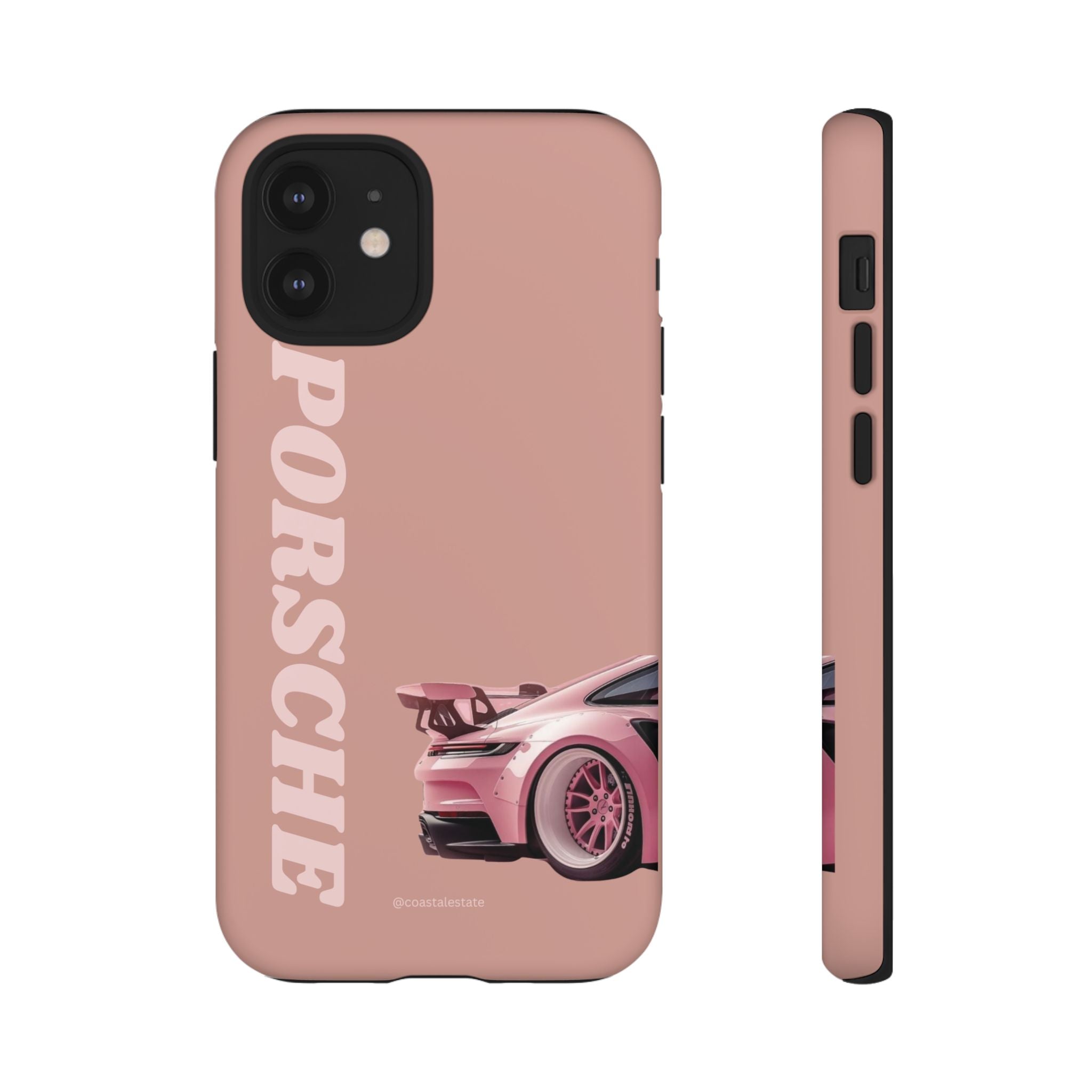 Pink Porsche Illustration phone case | Porsche phone case