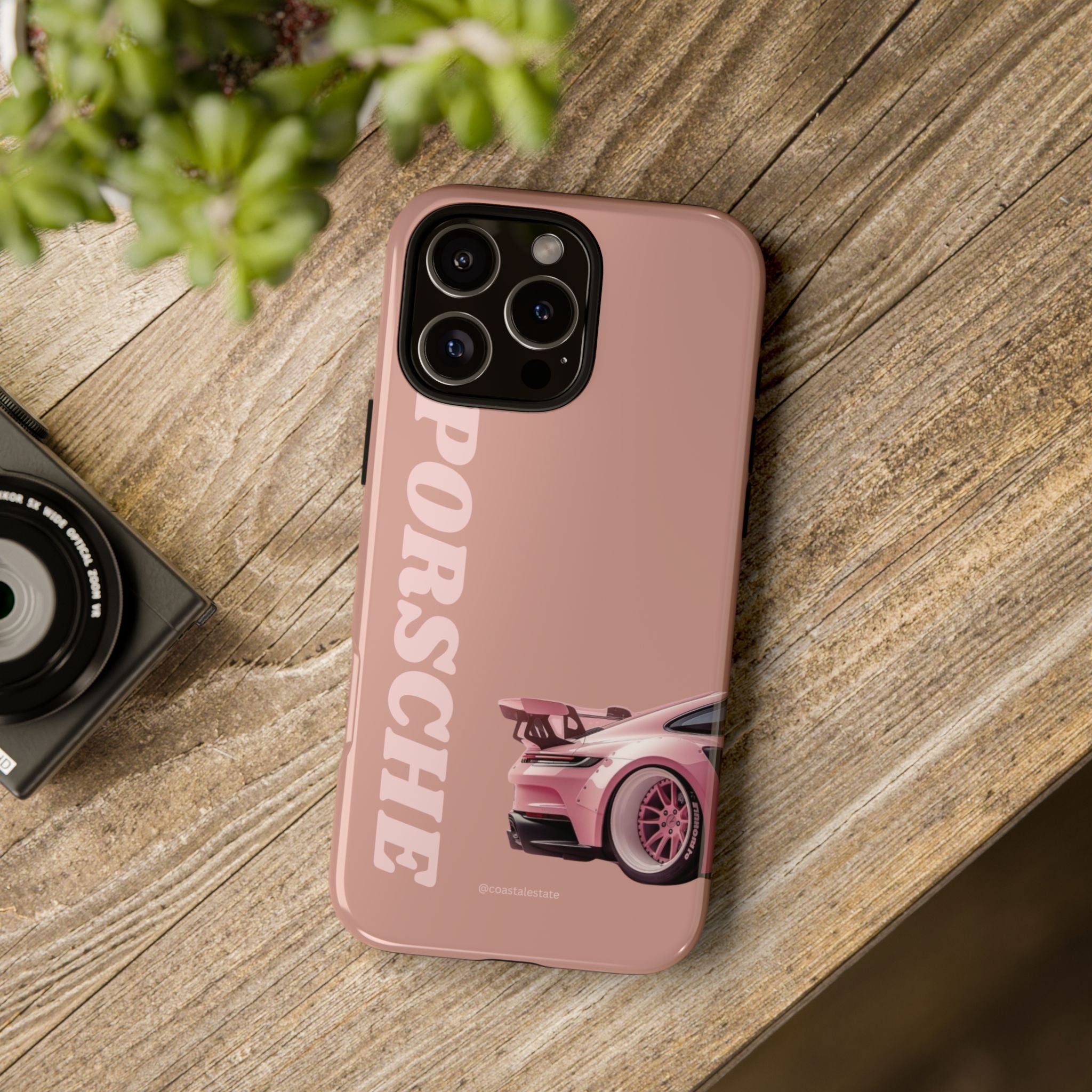 Pink Porsche Illustration phone case | Porsche phone case