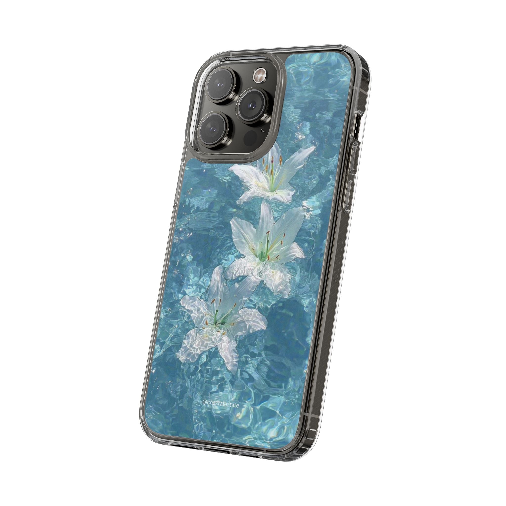 Floral Water Lily Clear Phone Case