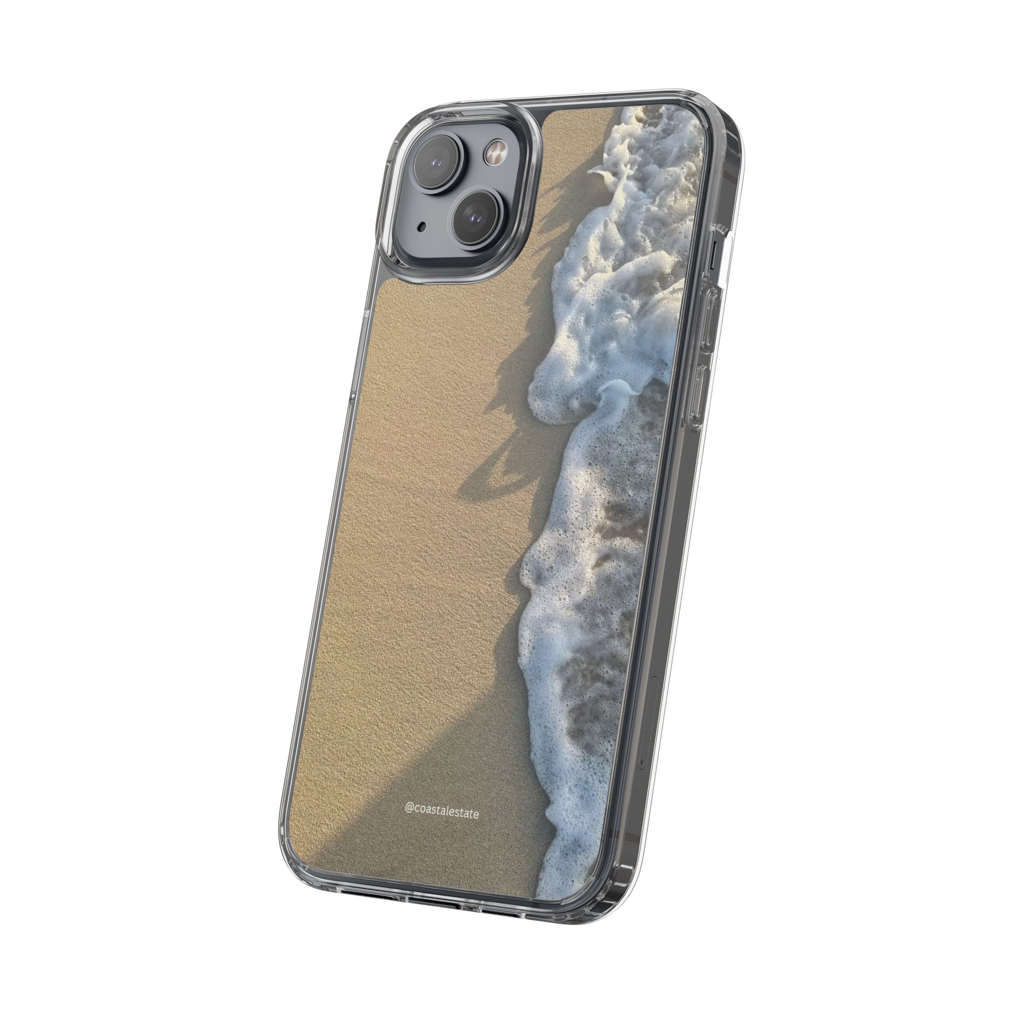 Clear Phone Case — Realistic Beach Wave Sand Design