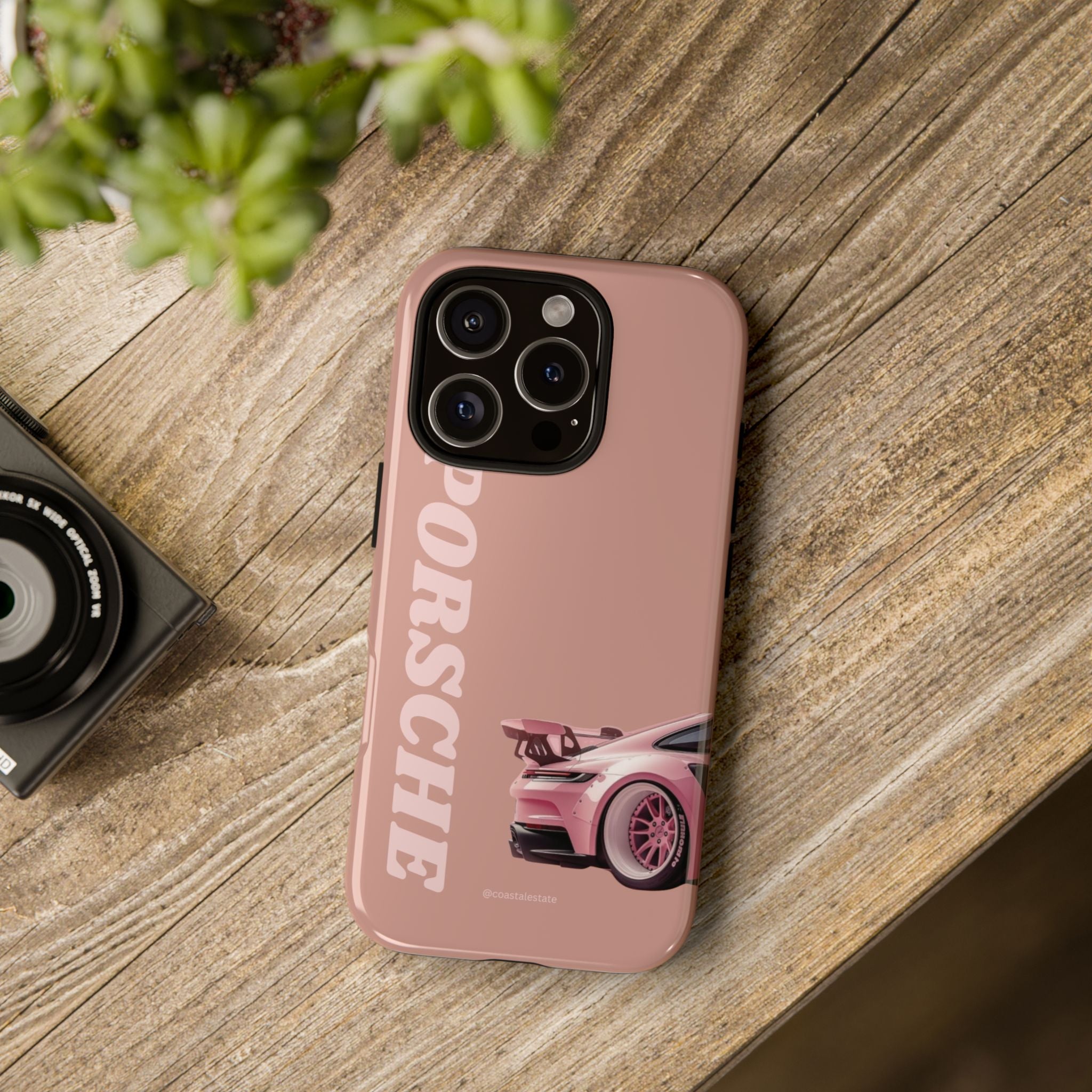 Pink Porsche Illustration phone case | Porsche phone case