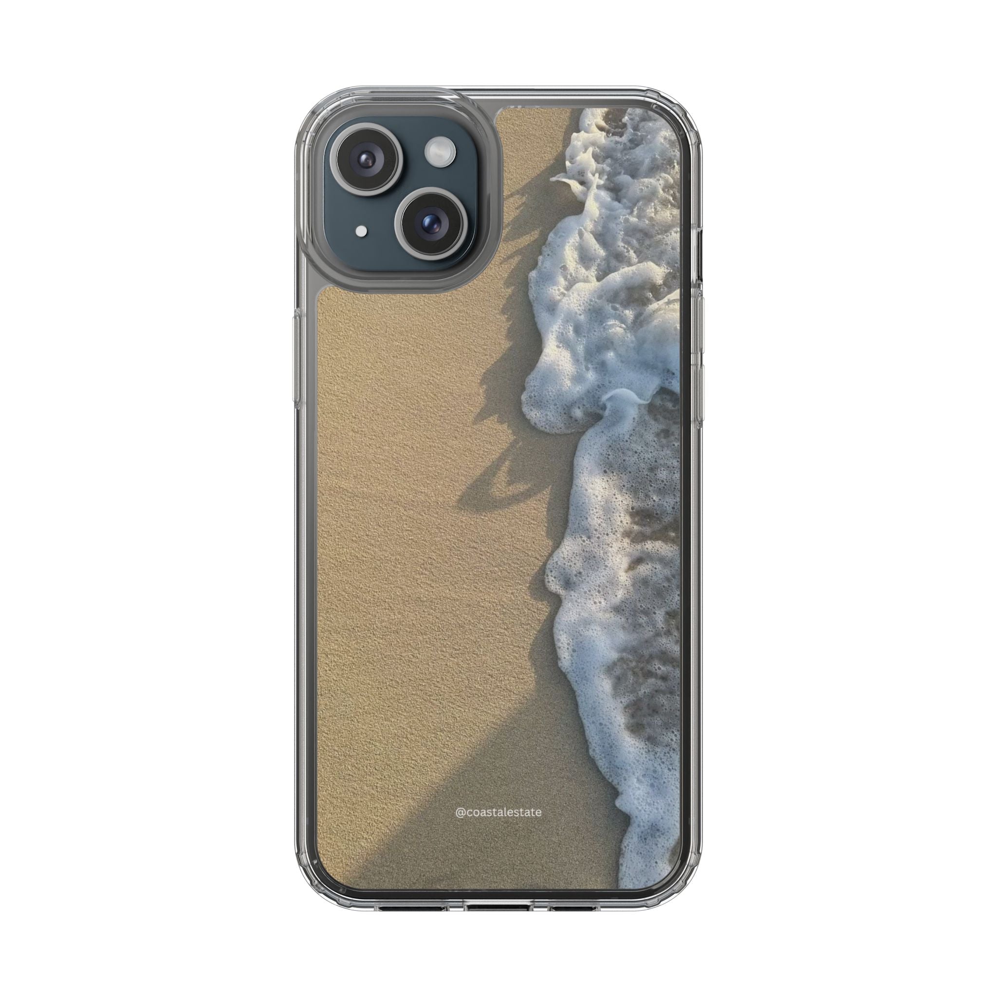Clear Phone Case — Realistic Beach Wave Sand Design