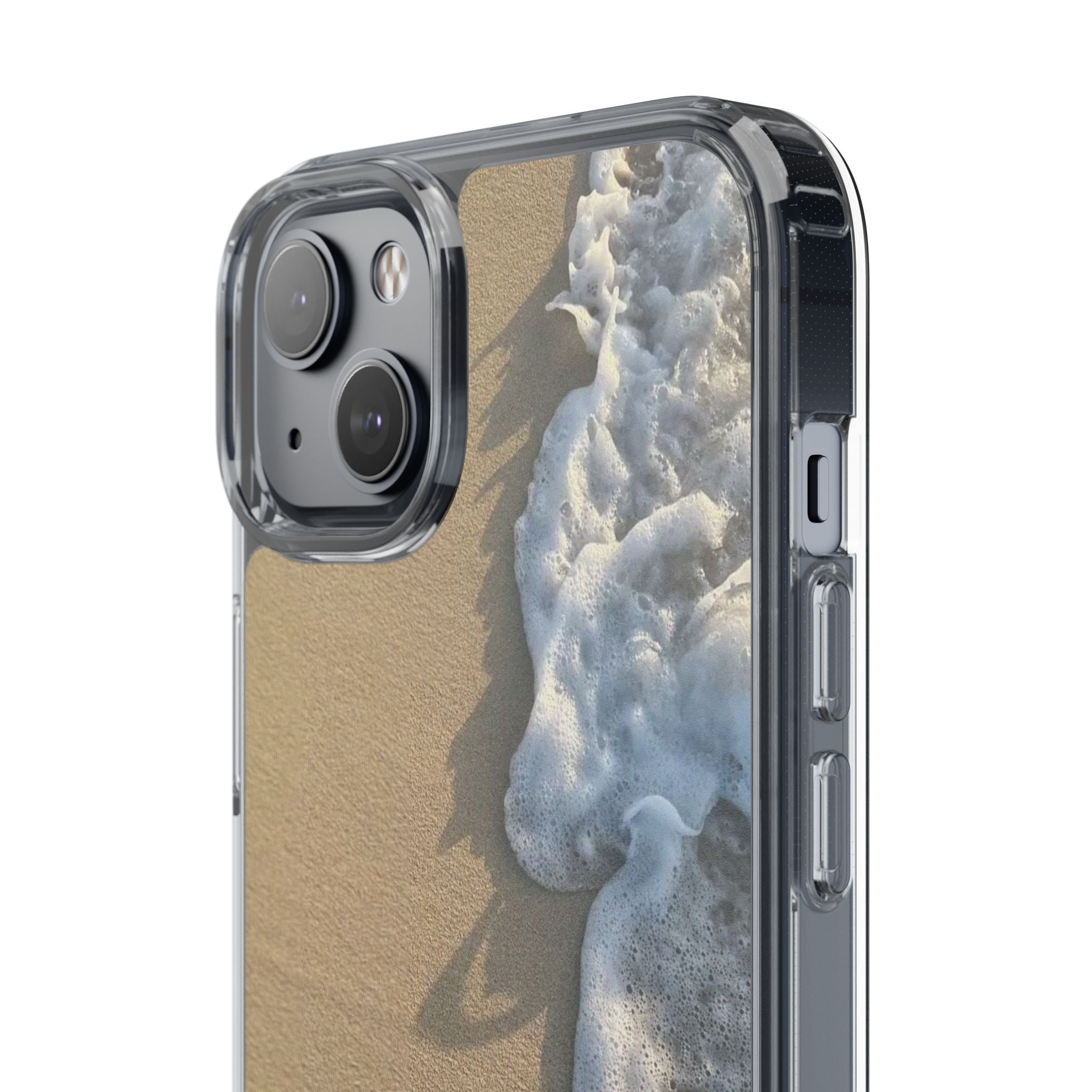 Clear Phone Case — Realistic Beach Wave Sand Design