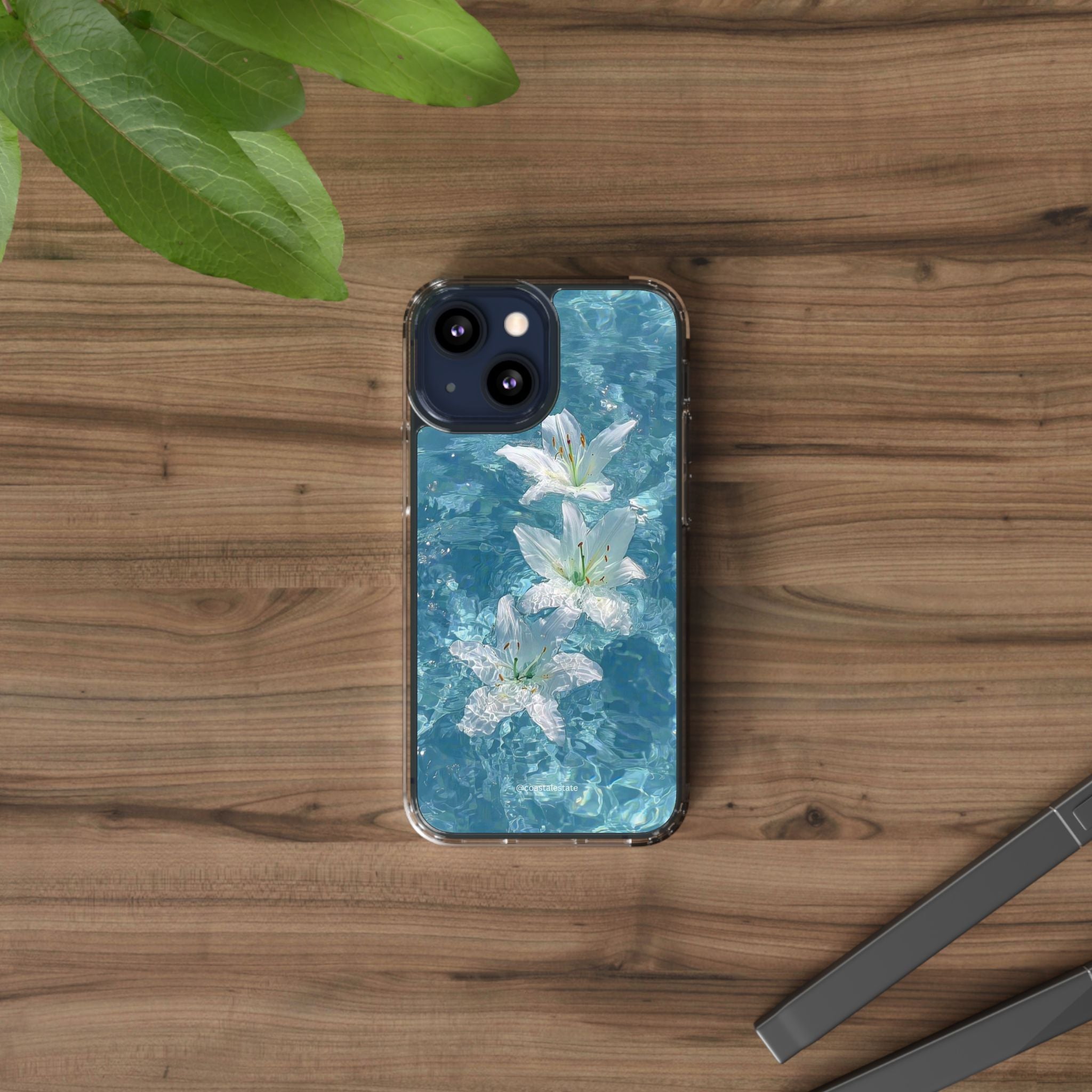 Floral Water Lily Clear Phone Case