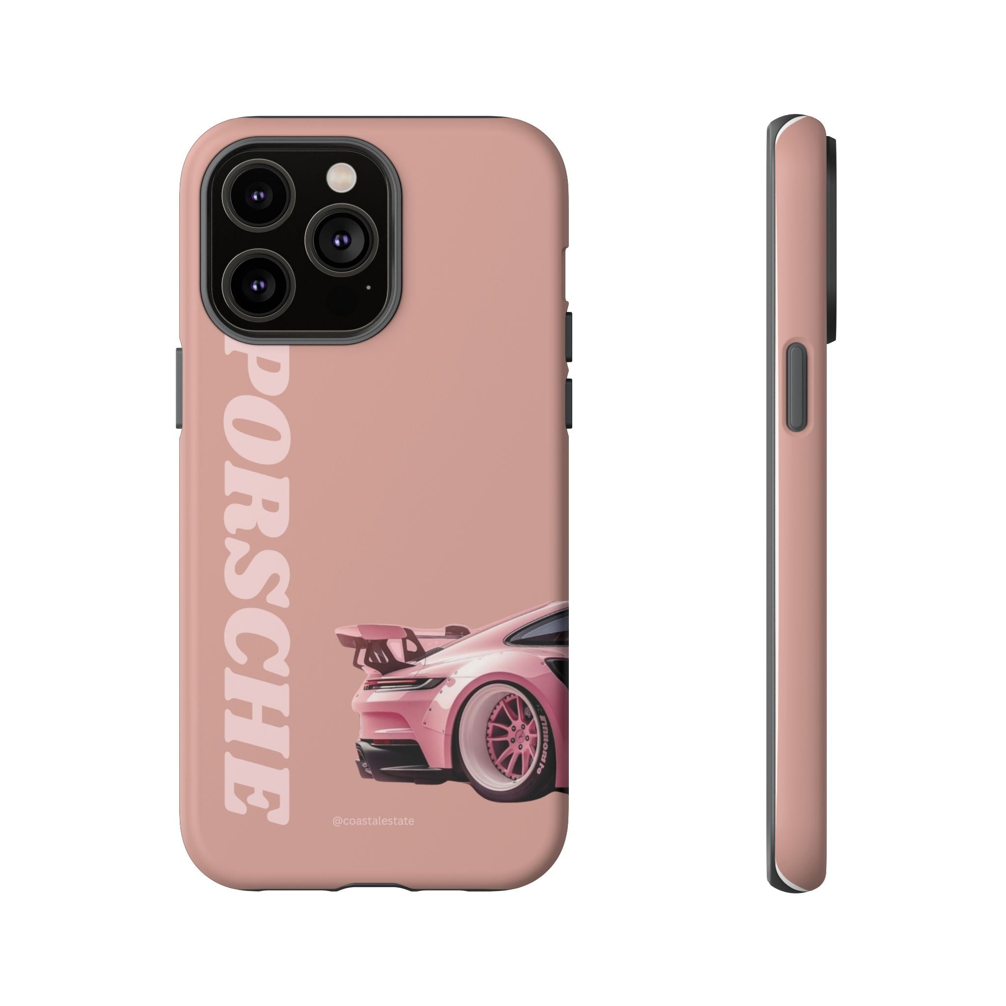 Pink Porsche Illustration phone case | Porsche phone case