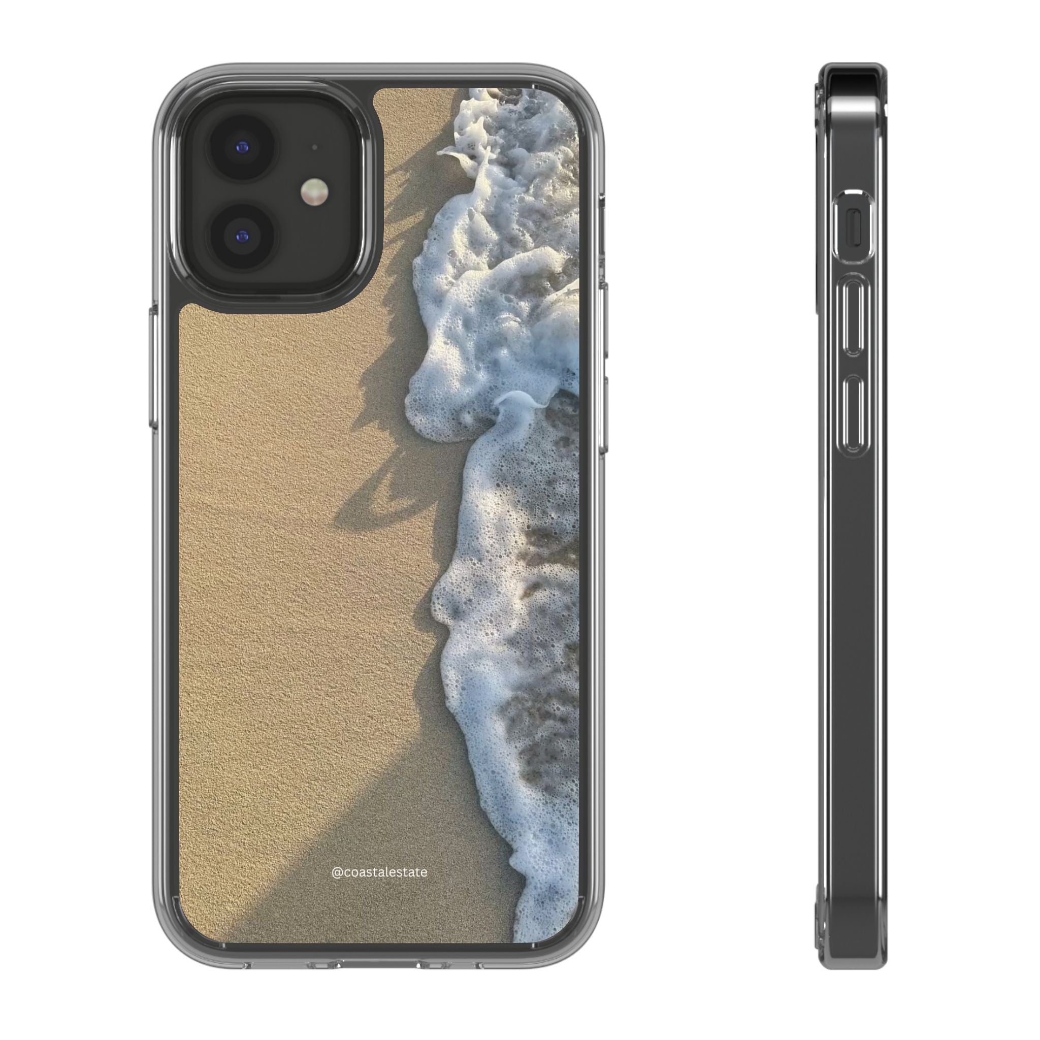 Clear Phone Case — Realistic Beach Wave Sand Design