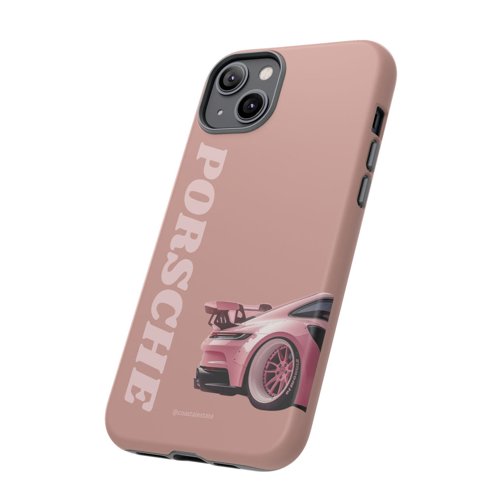 Pink Porsche Illustration phone case | Porsche phone case