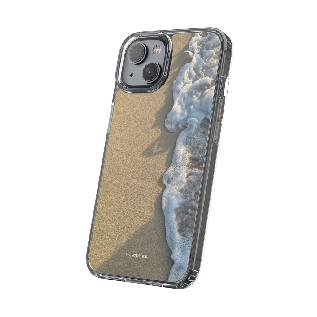 Clear Phone Case — Realistic Beach Wave Sand Design