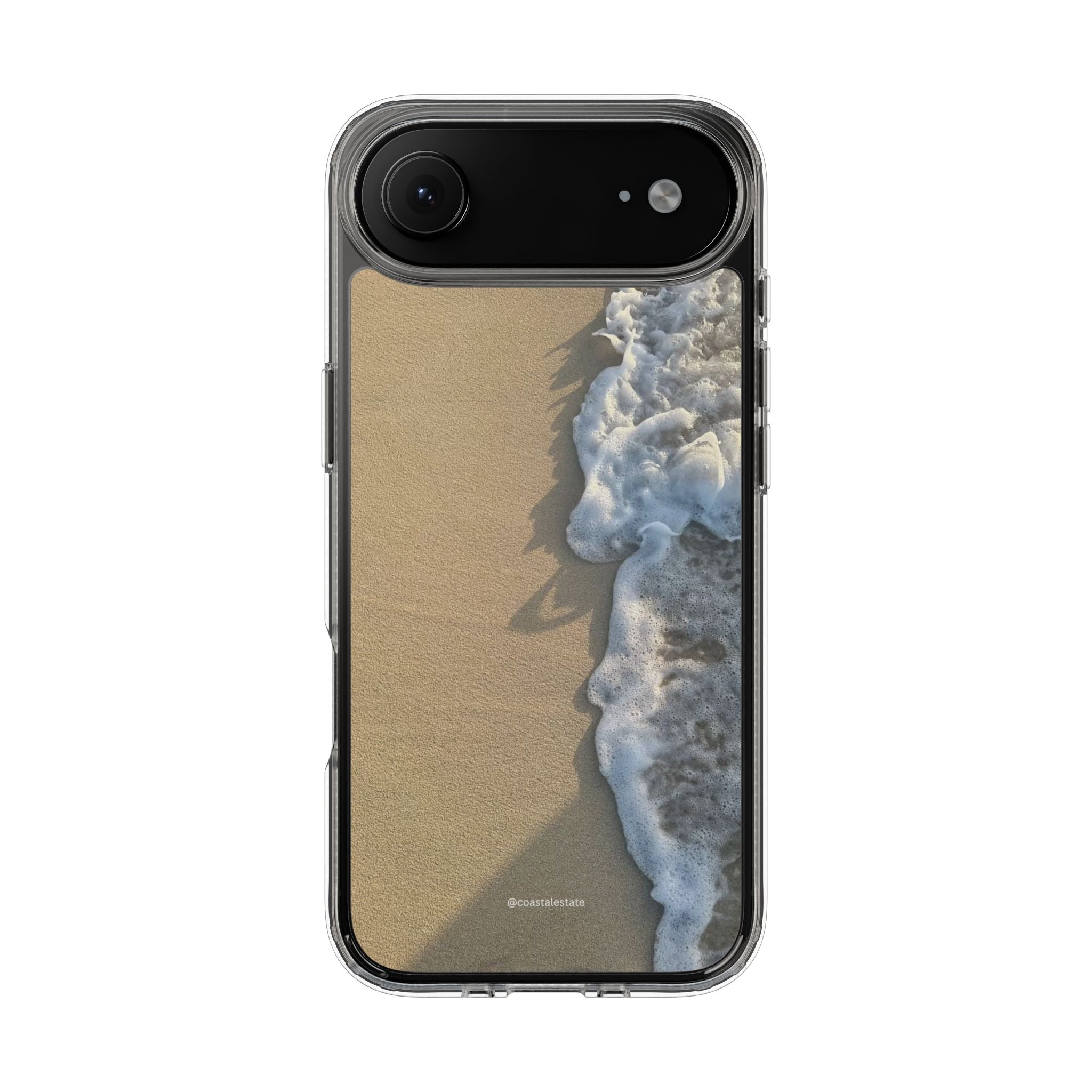 Clear Phone Case — Realistic Beach Wave Sand Design