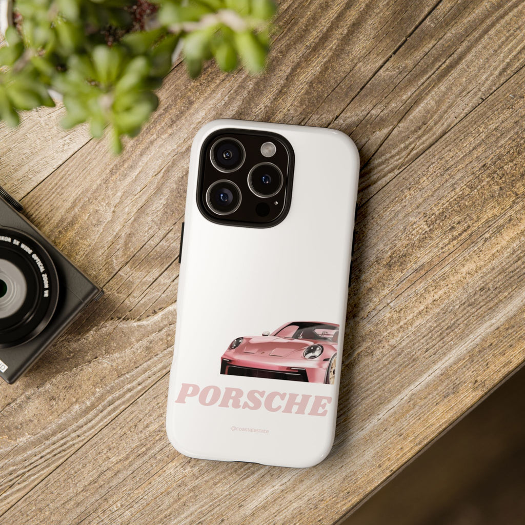 Porsche Pink Sports Car Phone Case - Stylish Automotive iPhone Cover
