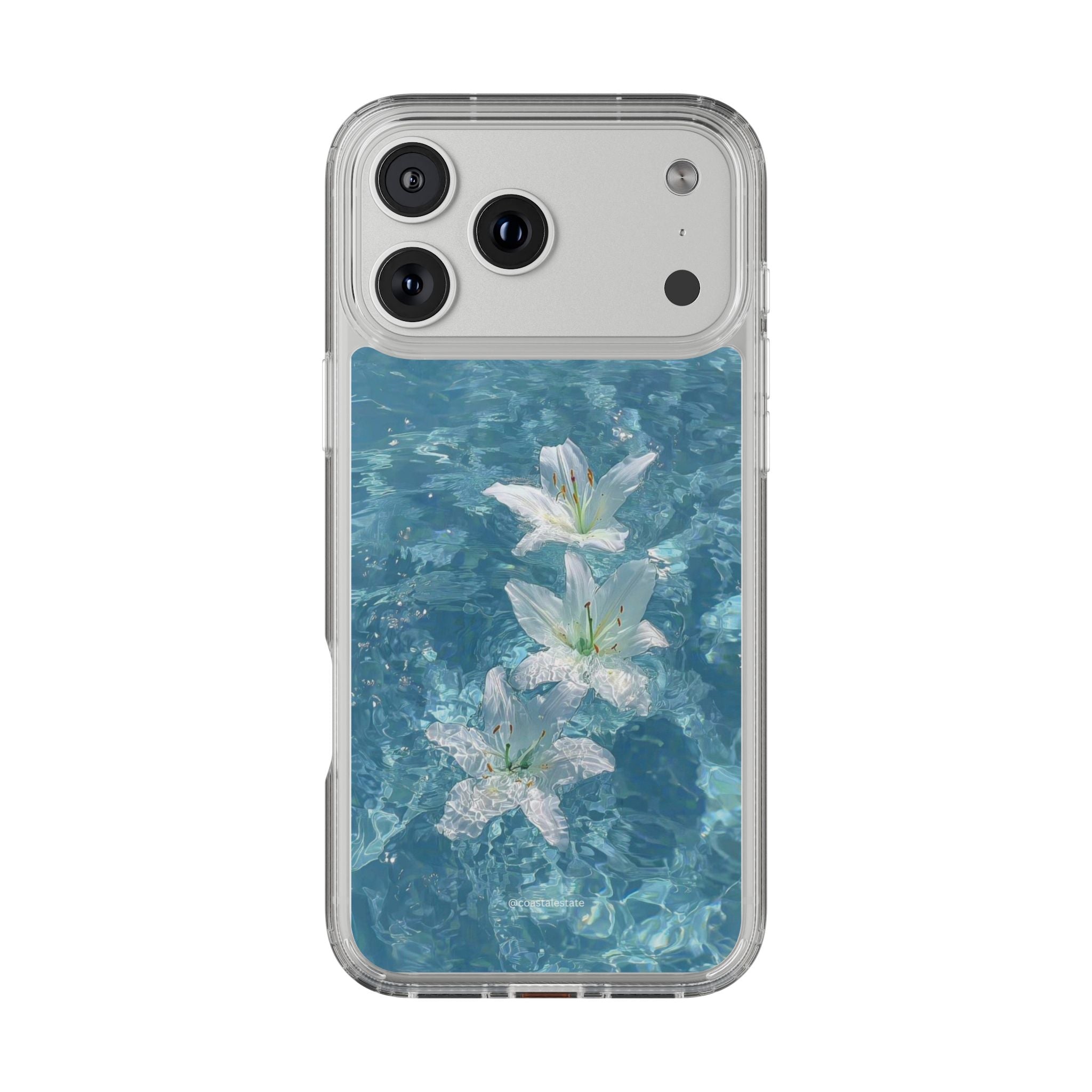 Floral Water Lily Clear Phone Case