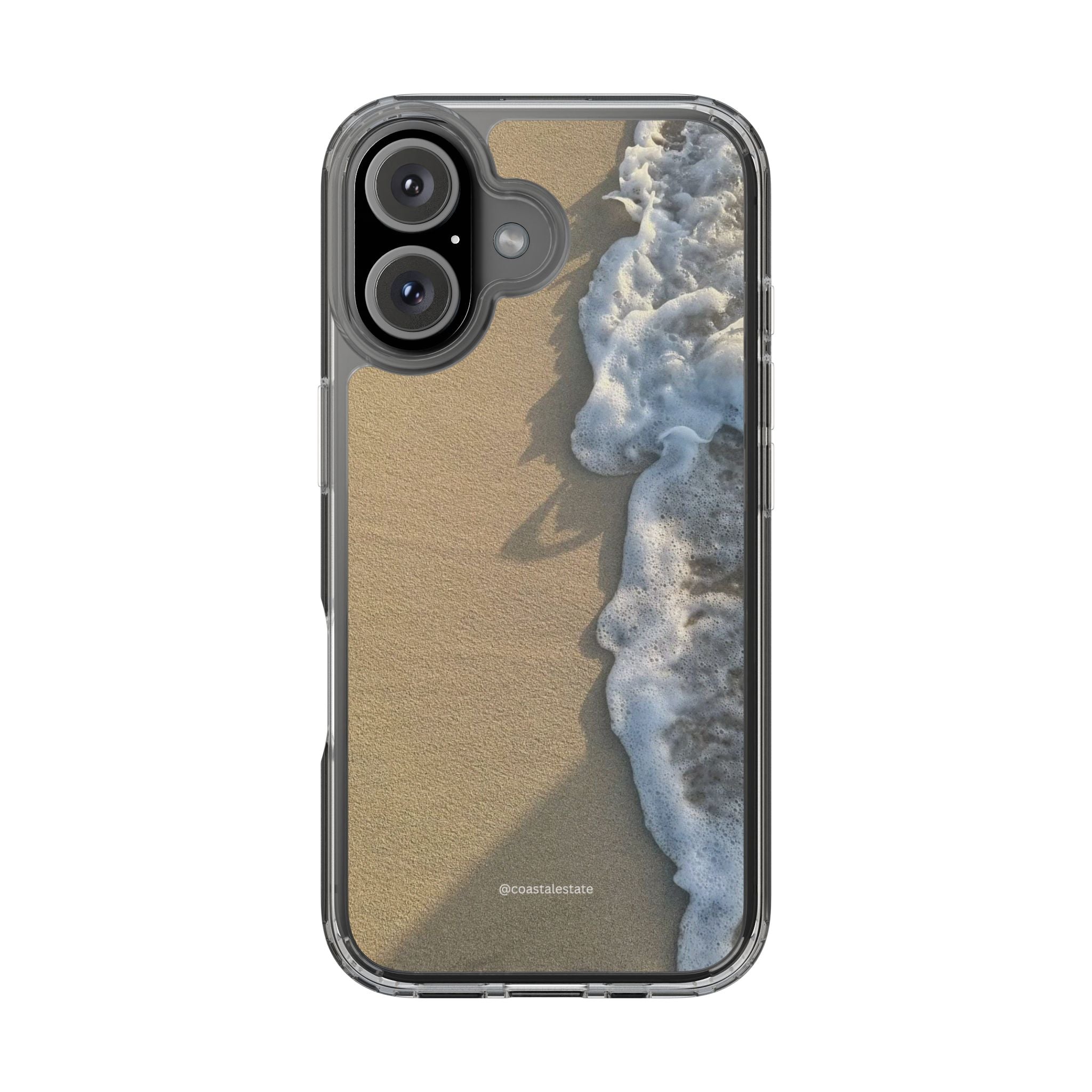 Clear Phone Case — Realistic Beach Wave Sand Design