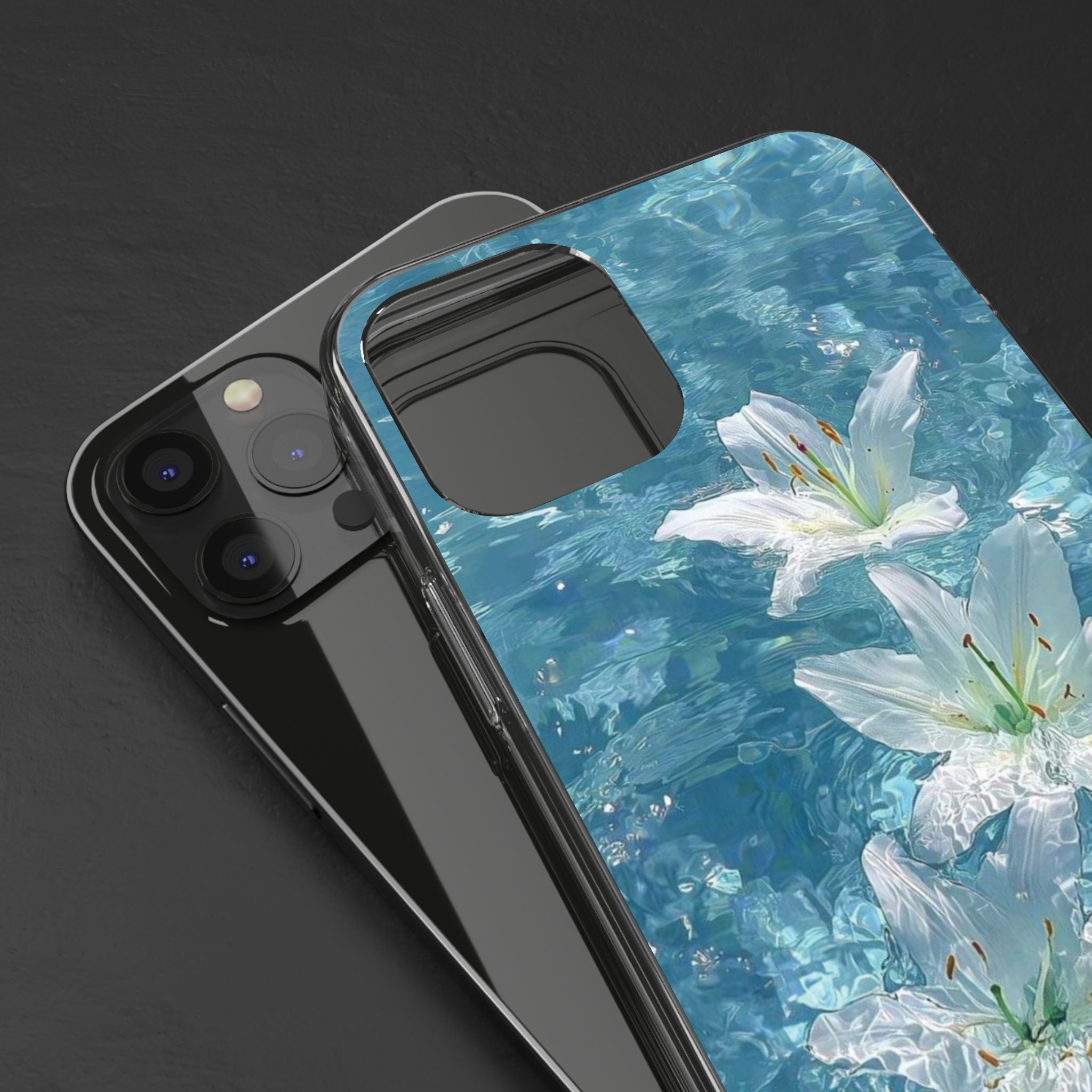 Floral Water Lily Clear Phone Case