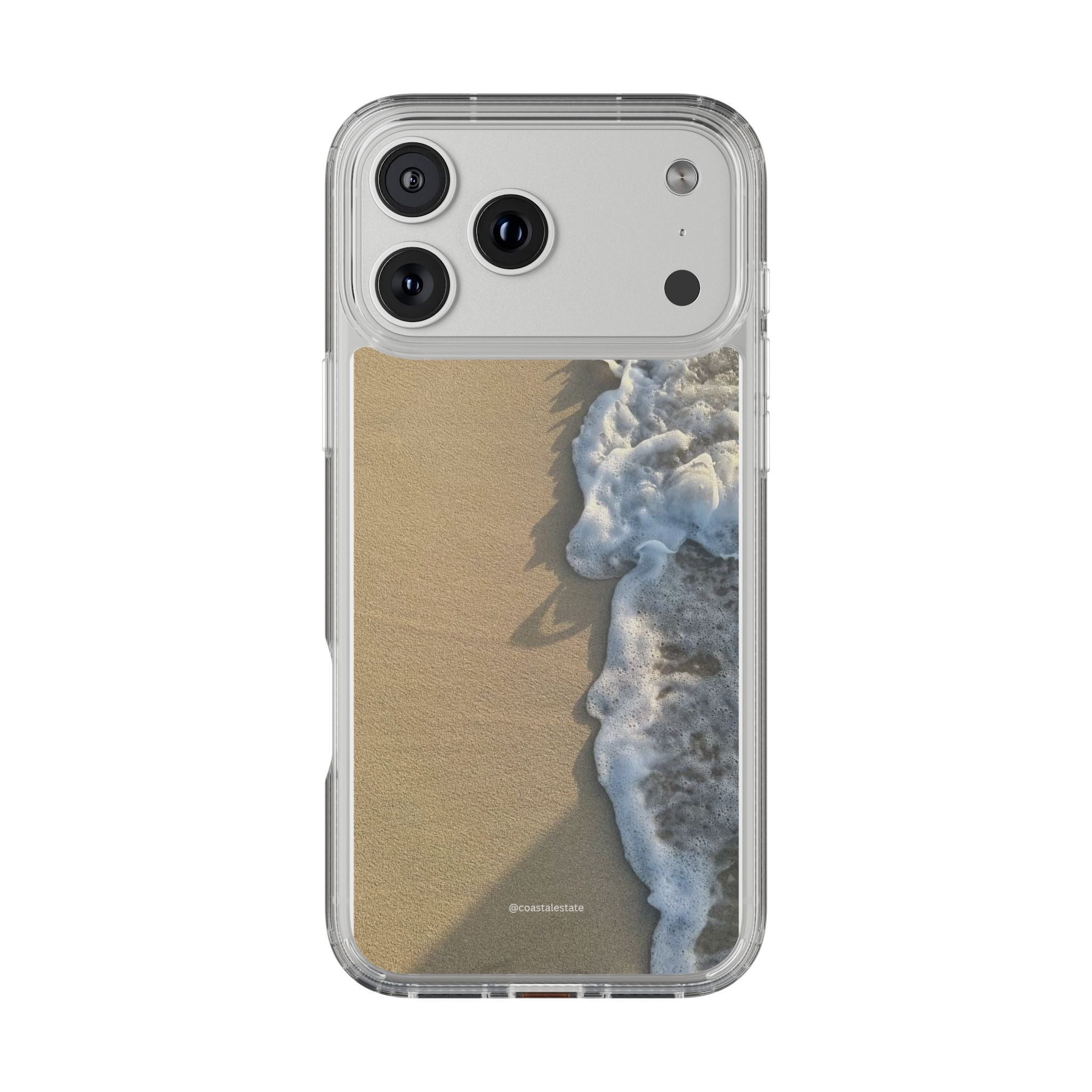 Clear Phone Case — Realistic Beach Wave Sand Design