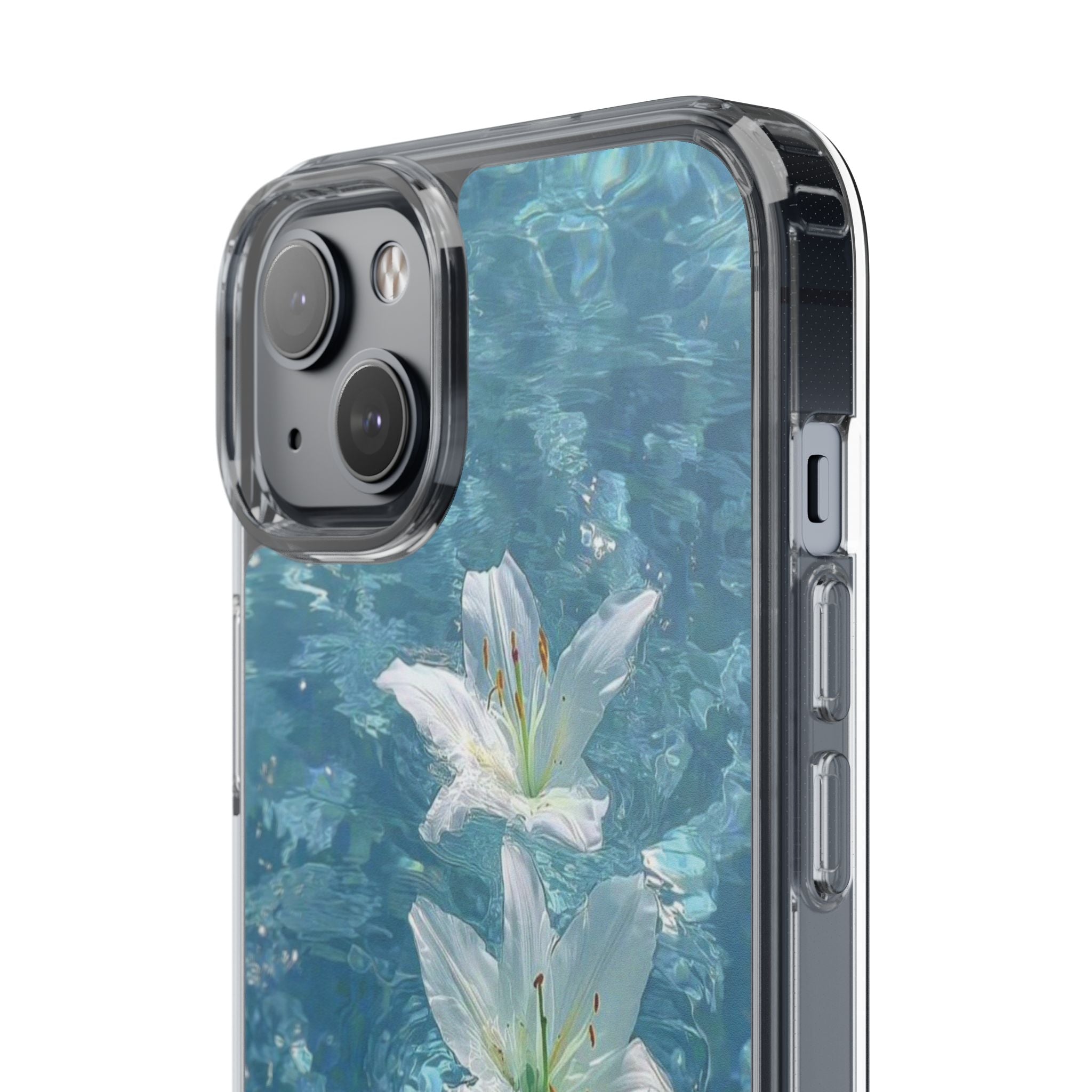 Floral Water Lily Clear Phone Case