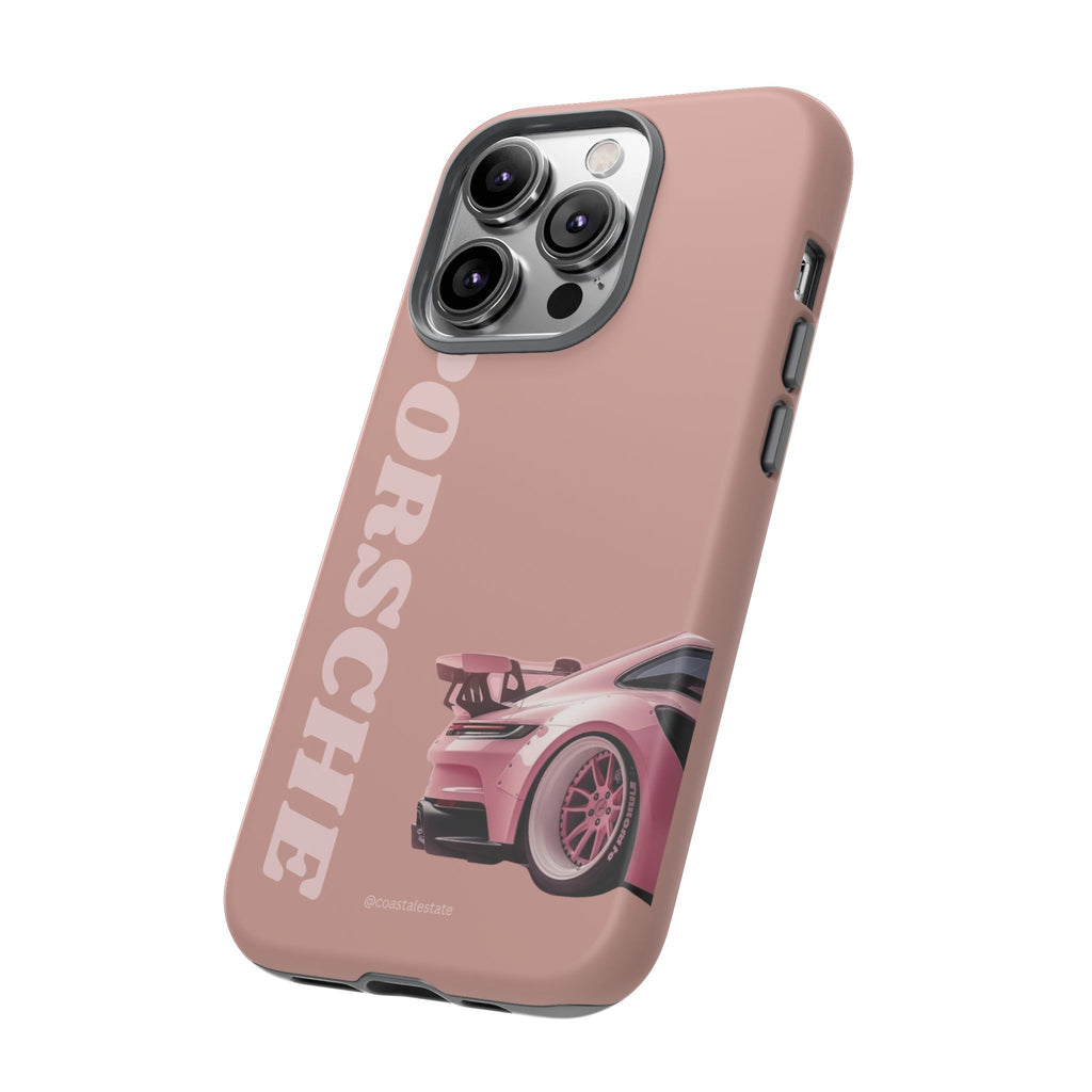 Pink Porsche Illustration phone case | Porsche phone case