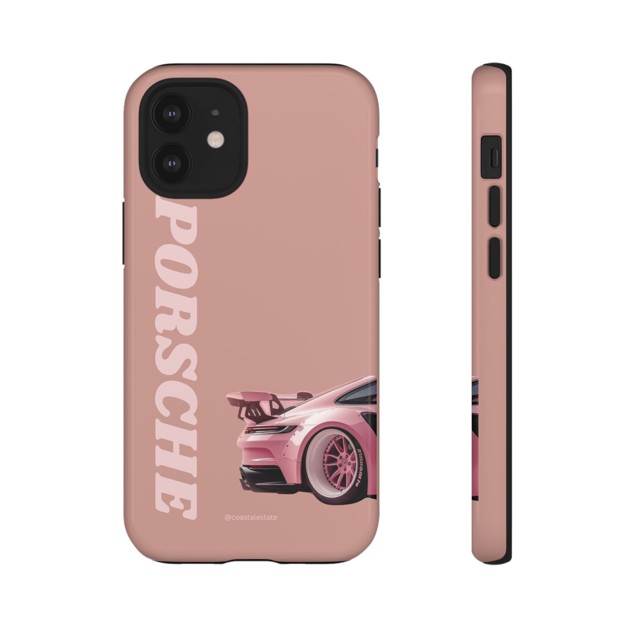 Pink Porsche Illustration phone case | Porsche phone case