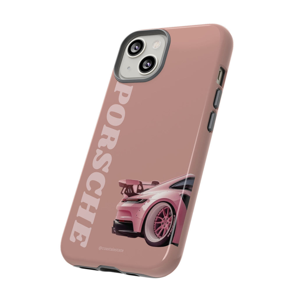 Pink Porsche Illustration phone case | Porsche phone case